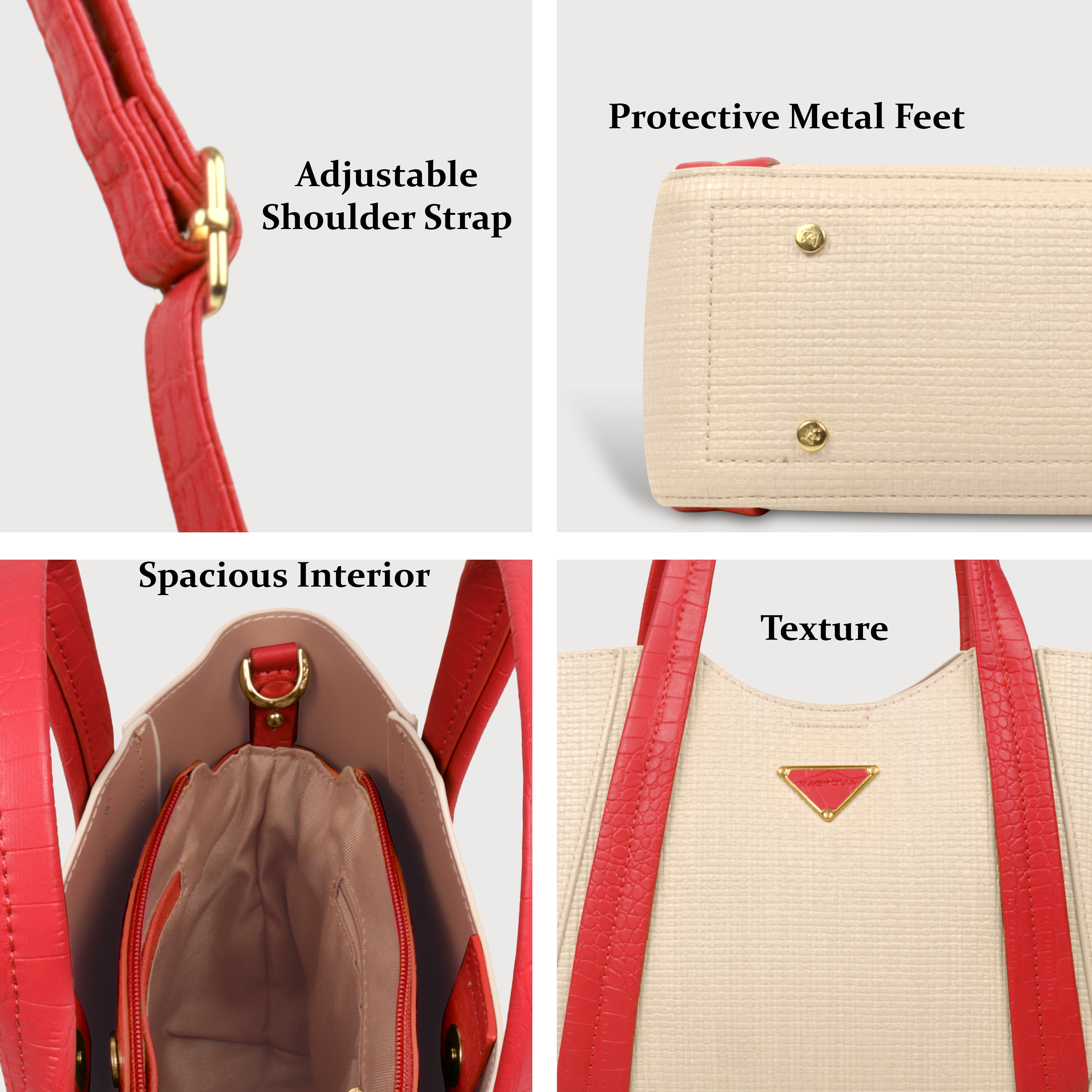 Trendy Leather Tote Bag with Detachable Shoulder Strap & Spacious Interior