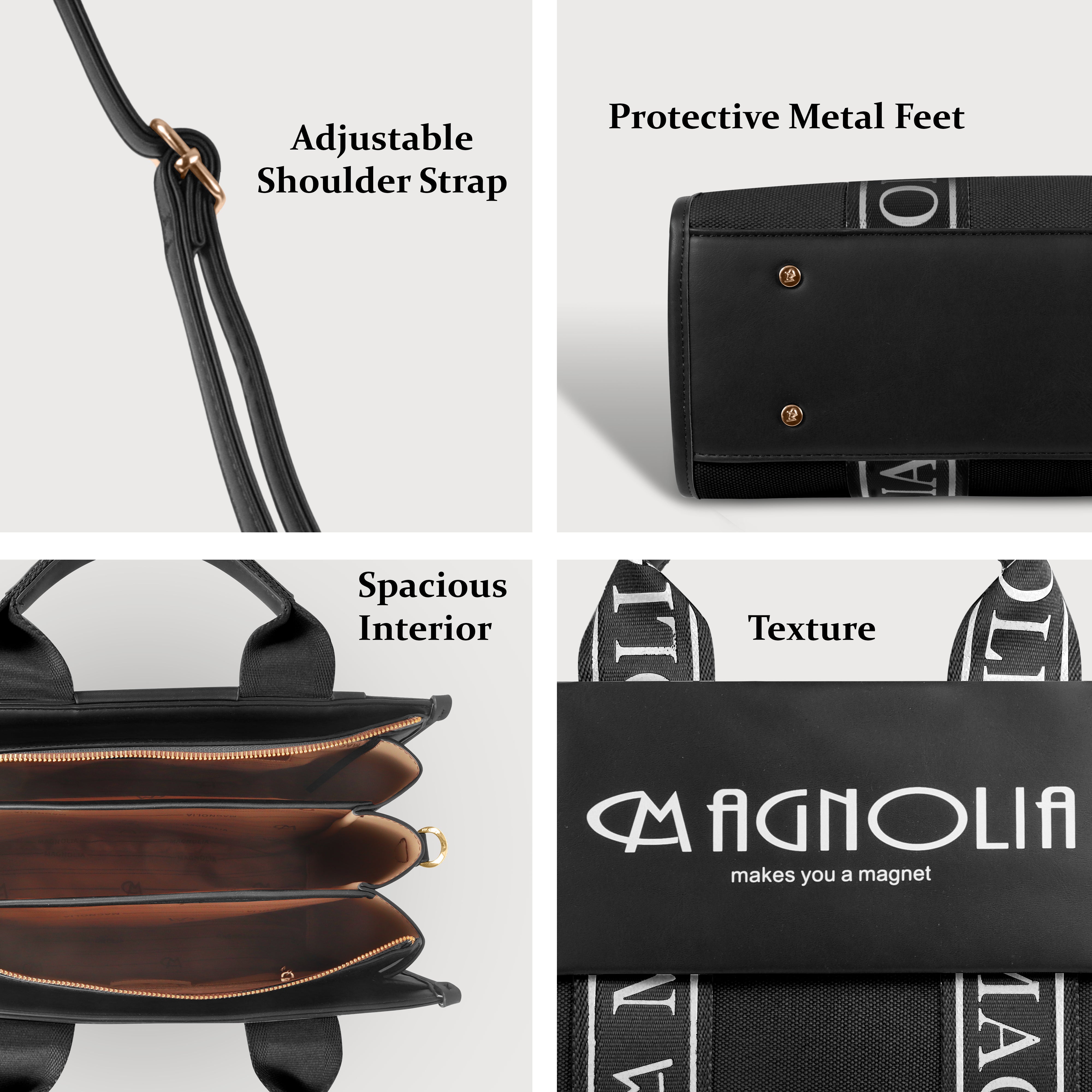 Magnolia® Premium Faux Leather Handbag – 10L Spacious Everyday & Office Bag
