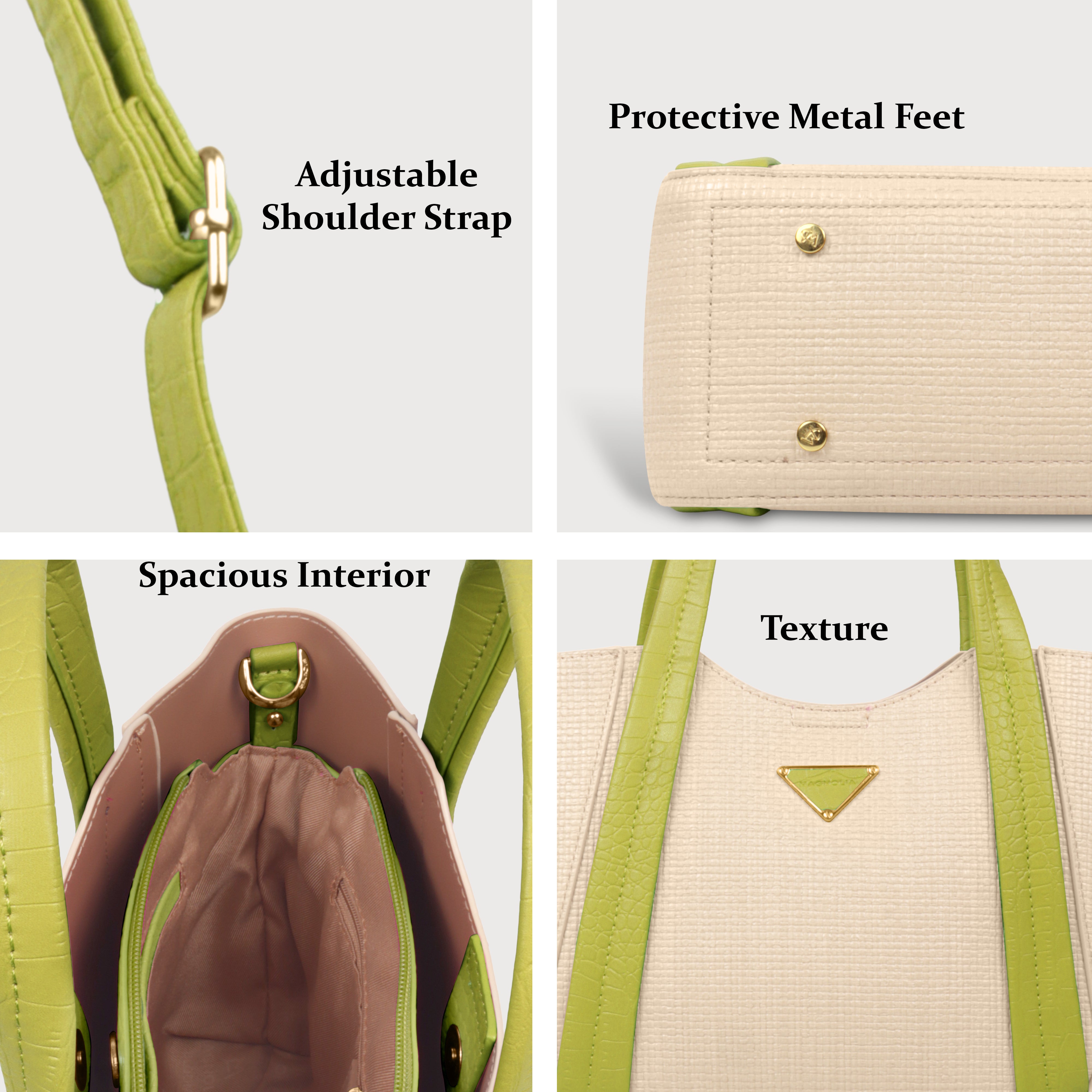 Trendy Leather Tote Bag with Detachable Shoulder Strap & Spacious Interior