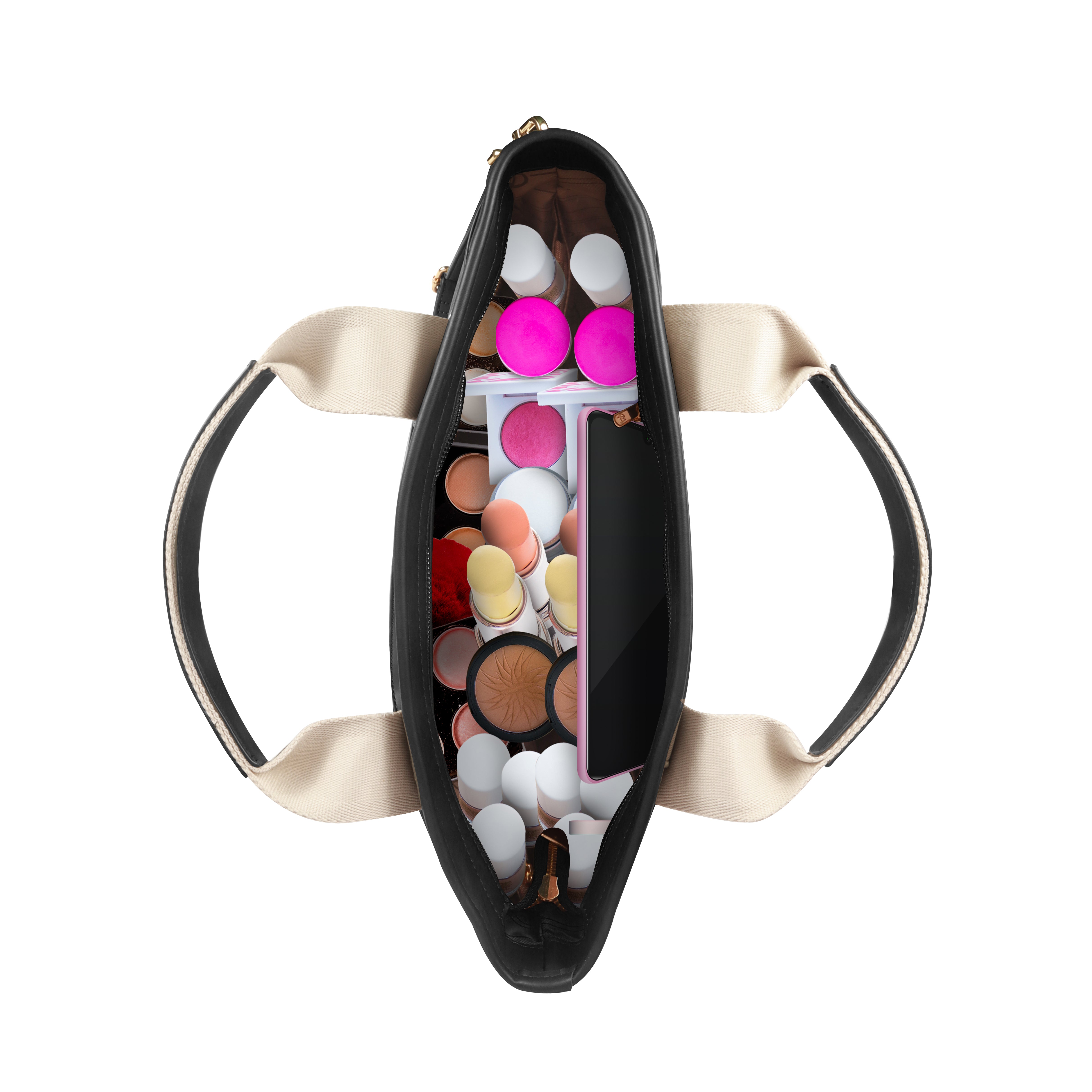 Magnolia® Vegan Leather Black Handbag – 15L Spacious Tote for Everyday & Work Use