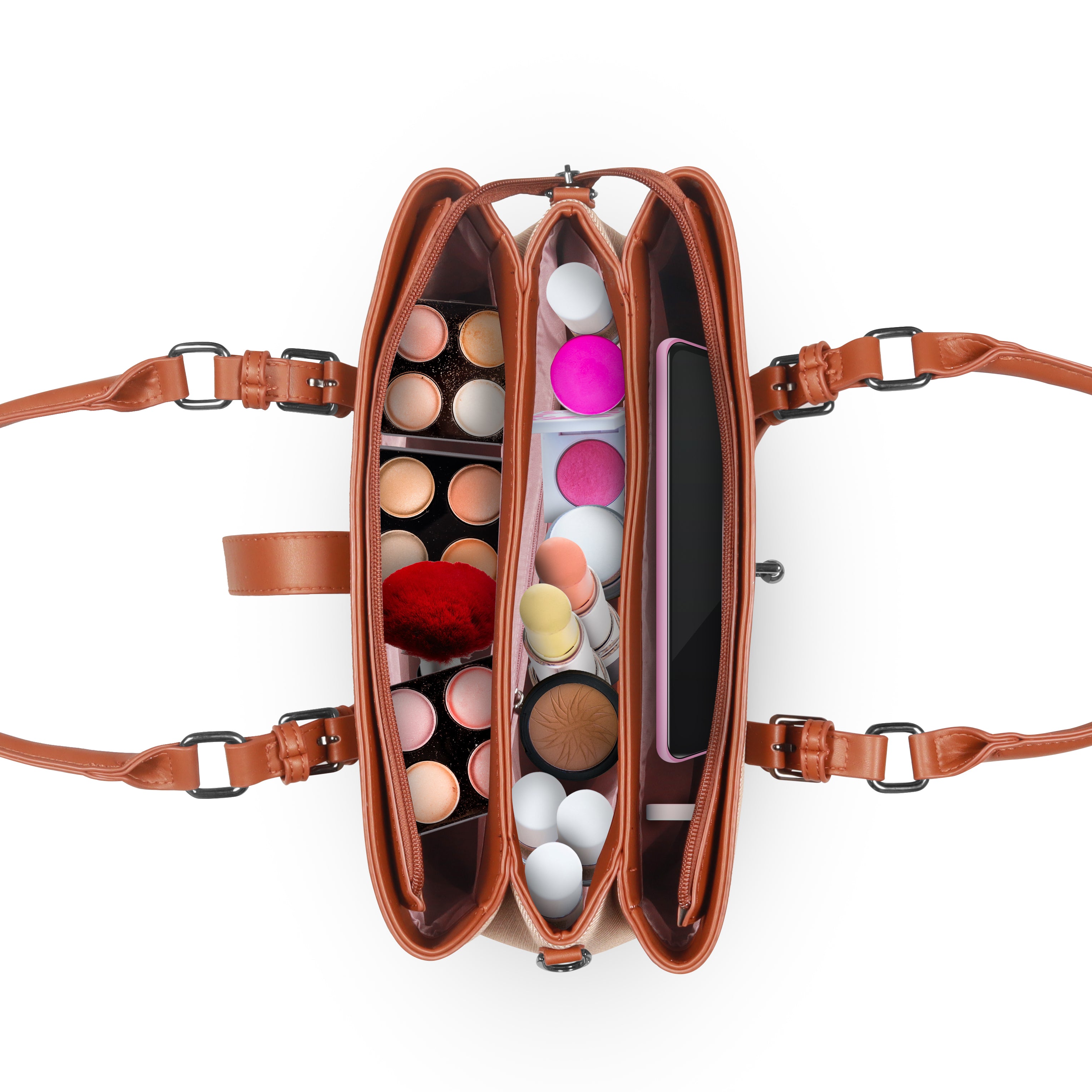 Magnolia Beige & Tan Handbag | Vegan Leather | 10.58L Storage