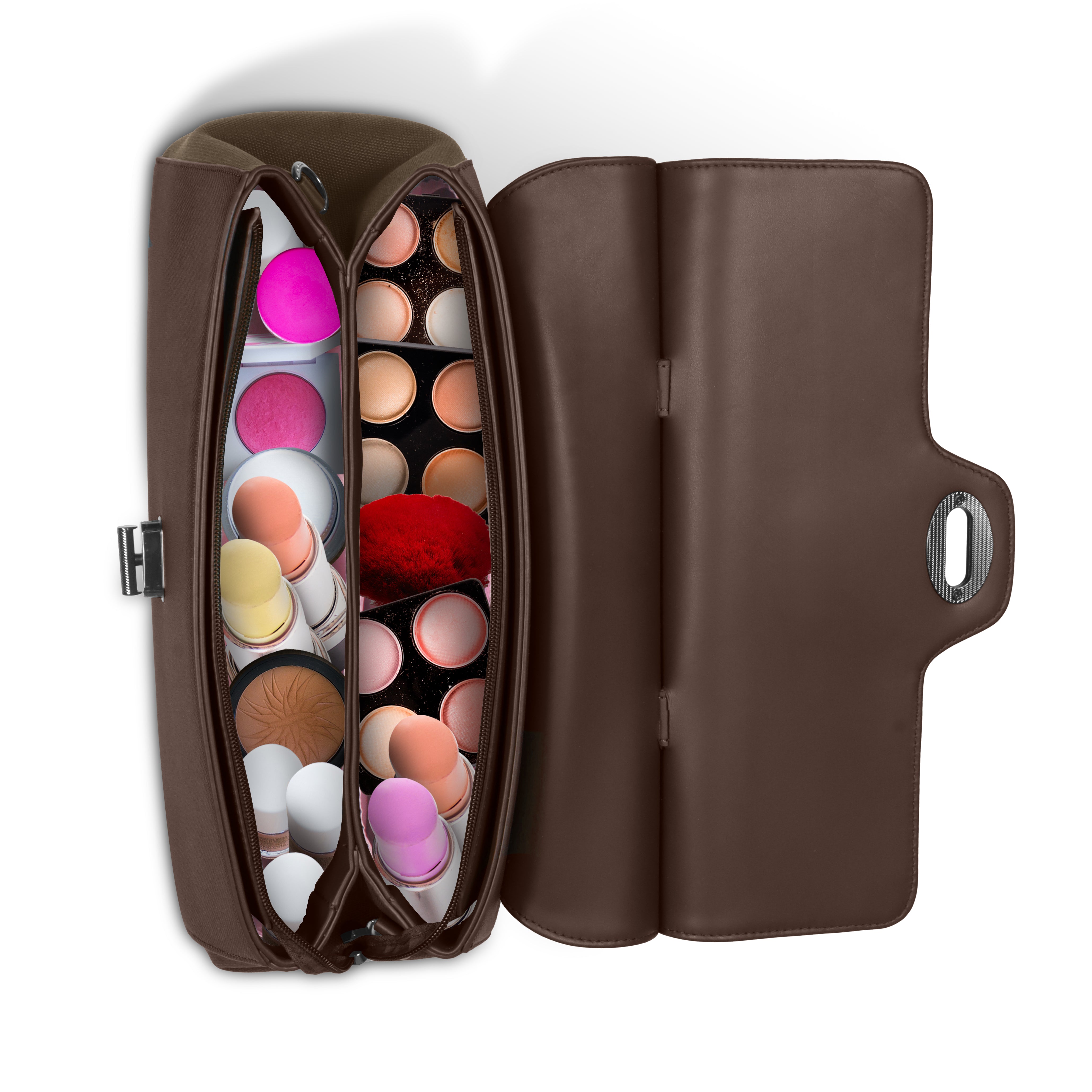 Magnolia Handbag |Brown | Premium PU Leather & Canvas | Work & Formal Bag