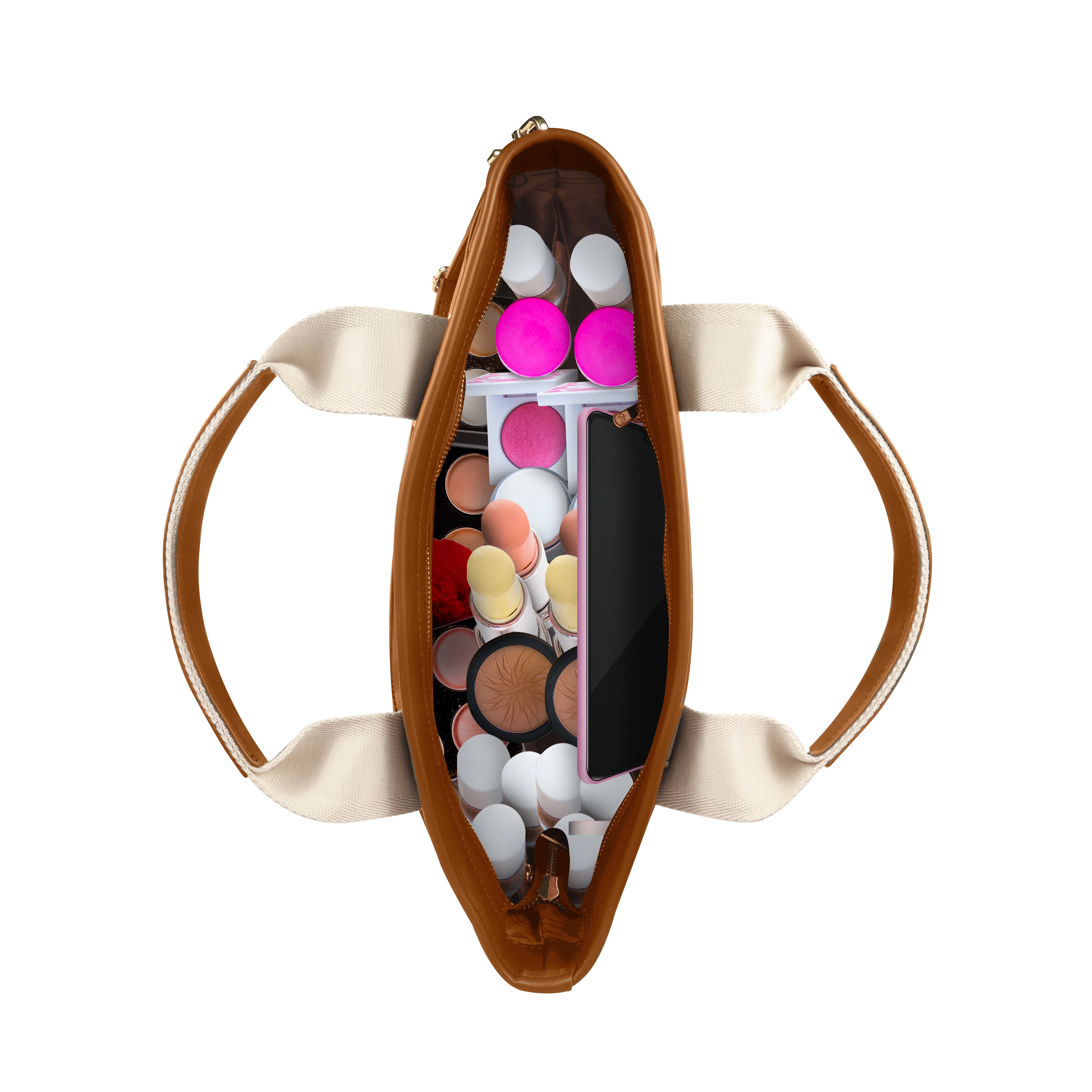 Magnolia® Vegan Leather Tan Handbag – 15L Spacious Tote for Everyday & Work Use