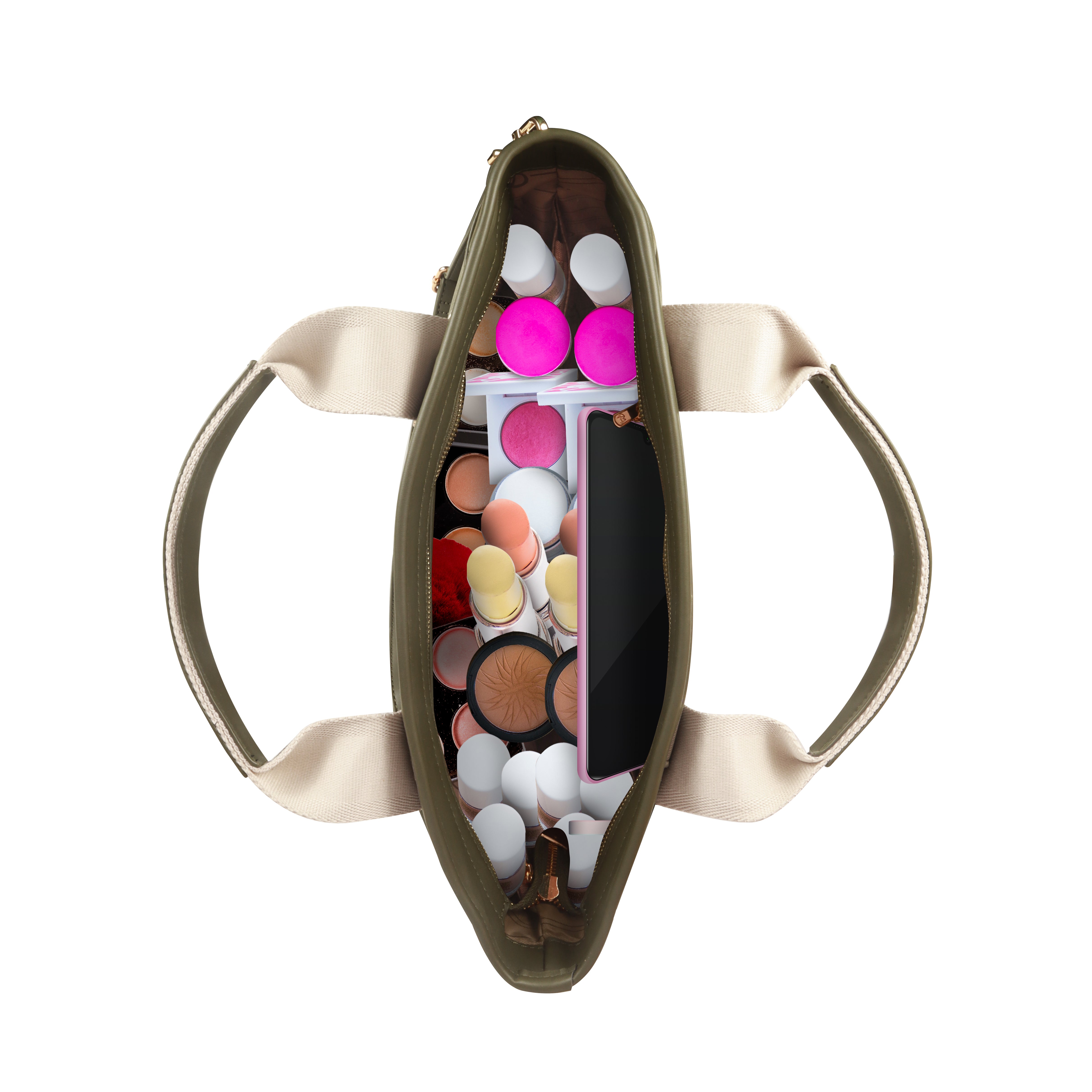 Magnolia® Vegan Leather Olive Green Handbag – 15L Spacious Tote for Everyday & Work Use