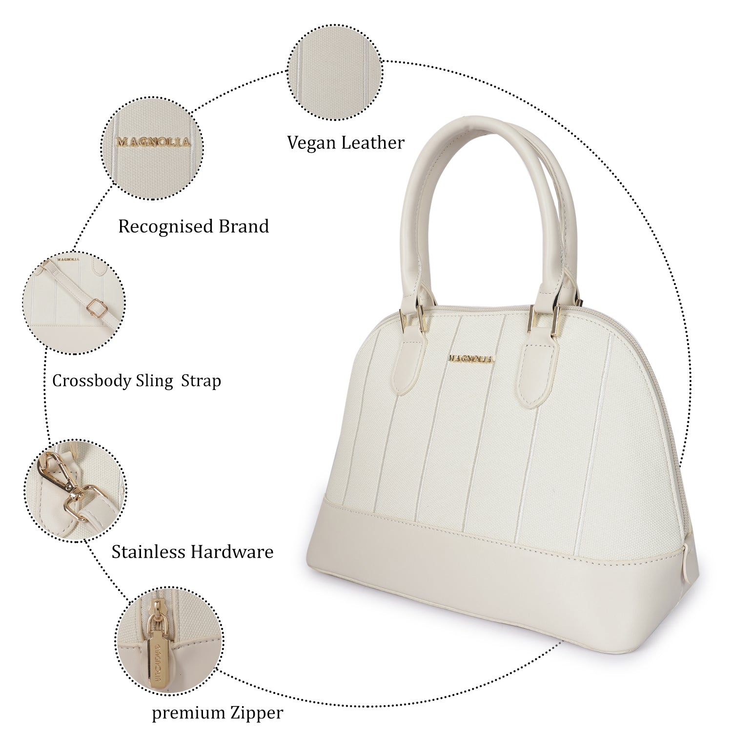 Magnolia City Satchel White