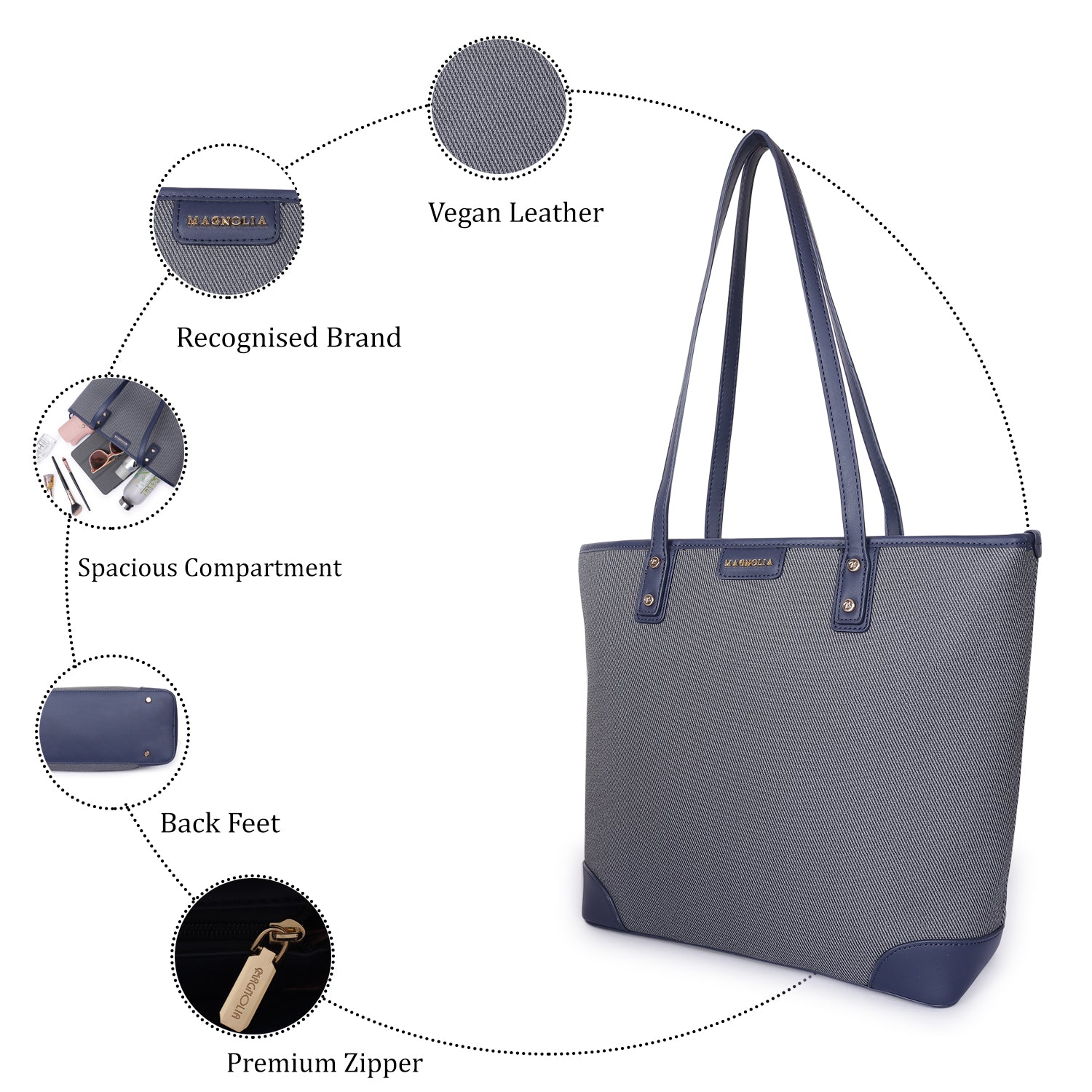 Magnolia Gloria Denim Tote Blue