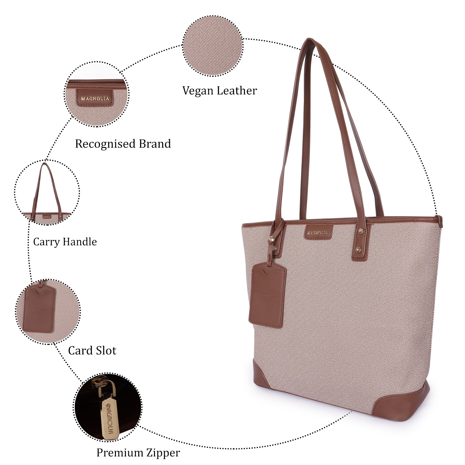 Magnolia Gloria Denim Tote Brown