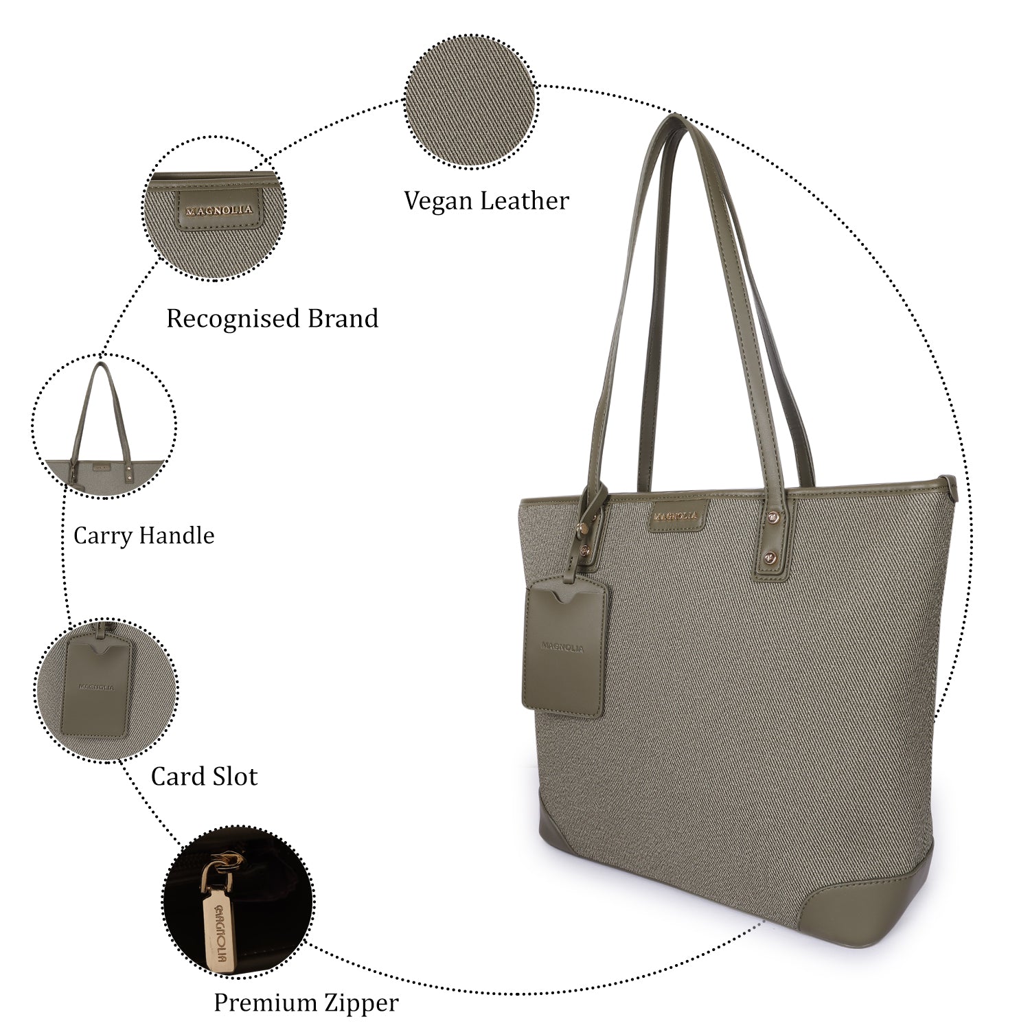 Magnolia Gloria Denim Tote Moss Green