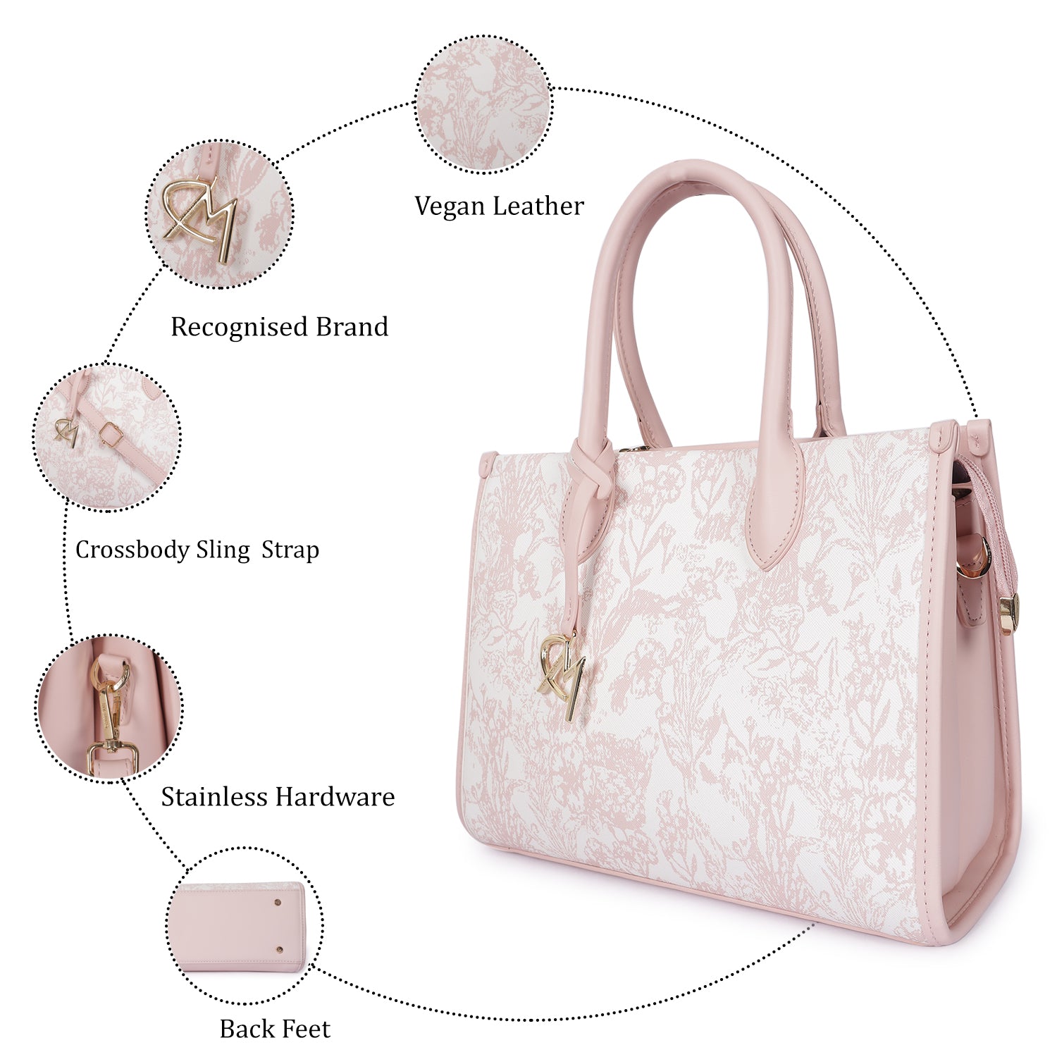 Magnolia Bloom Handbag Pastel Pink