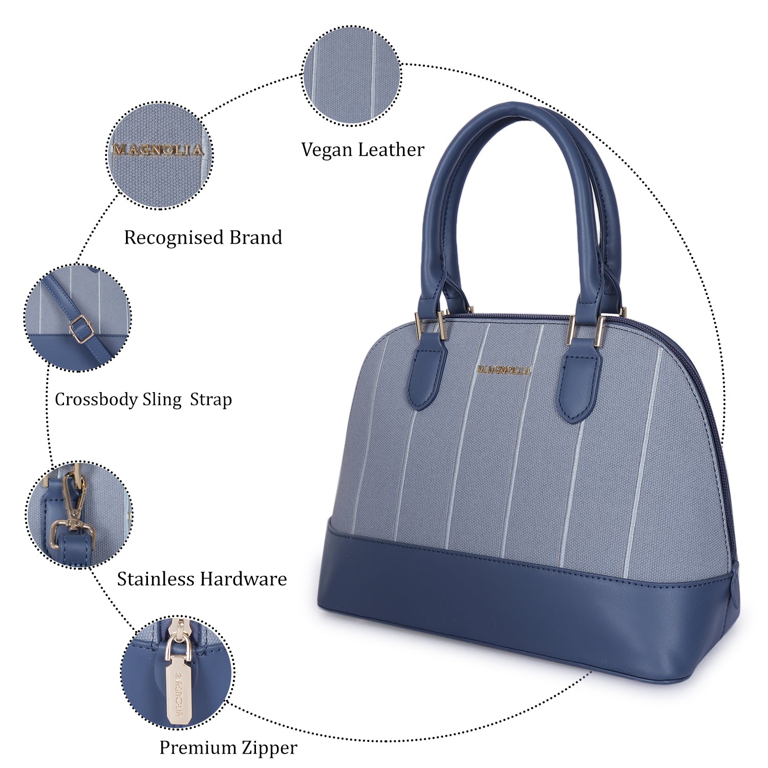 Magnolia City Satchel Blue