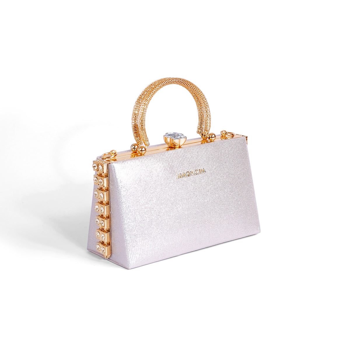 Magnolia Rose Gold Jute Gillter Women Clutch