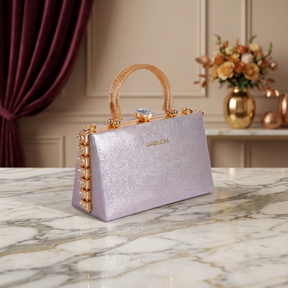 Magnolia Rose Gold Jute Gillter Women Clutch