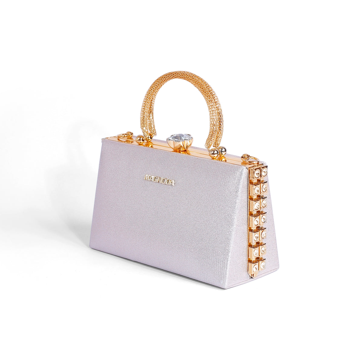 Magnolia Rose Gold Jute Gillter Women Clutch