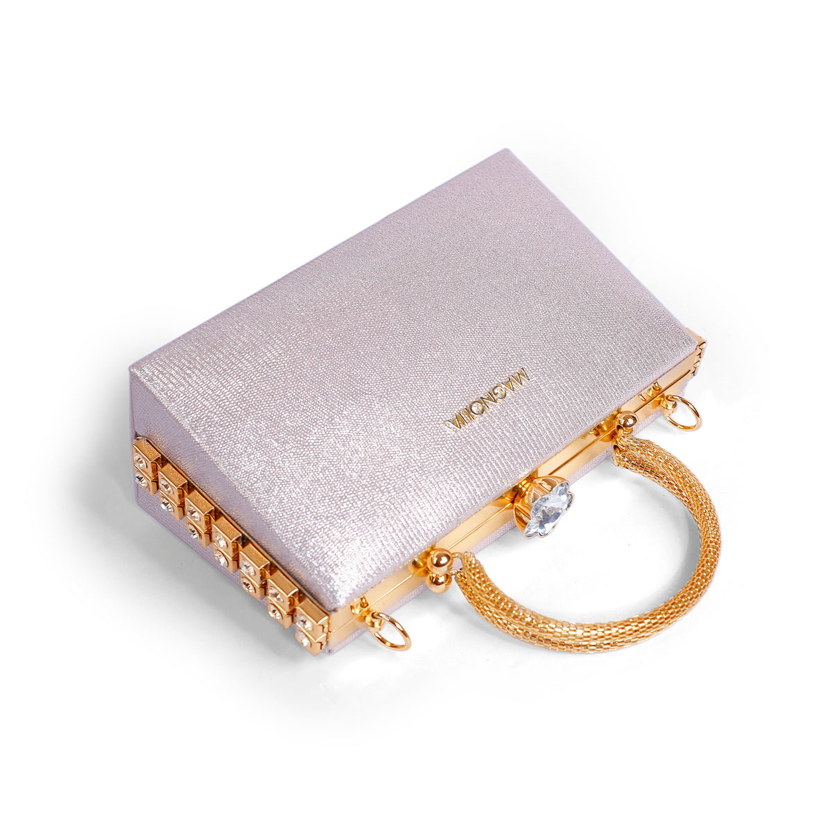 Magnolia Rose Gold Jute Gillter Women Clutch