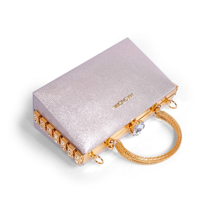 Magnolia Rose Gold Jute Gillter Women Clutch