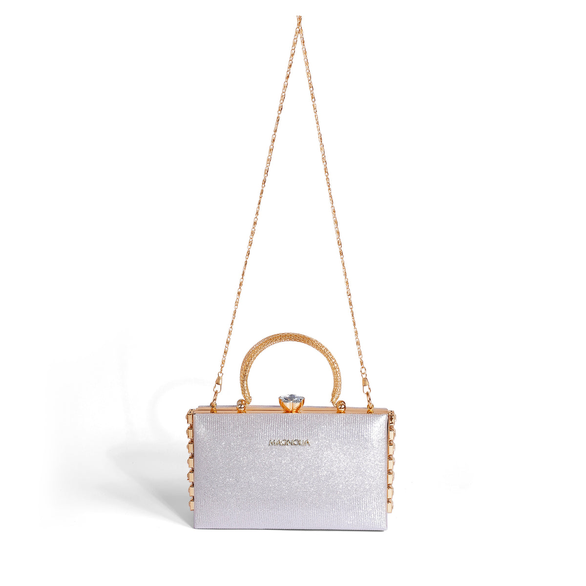 Magnolia Rose Gold Jute Gillter Women Clutch