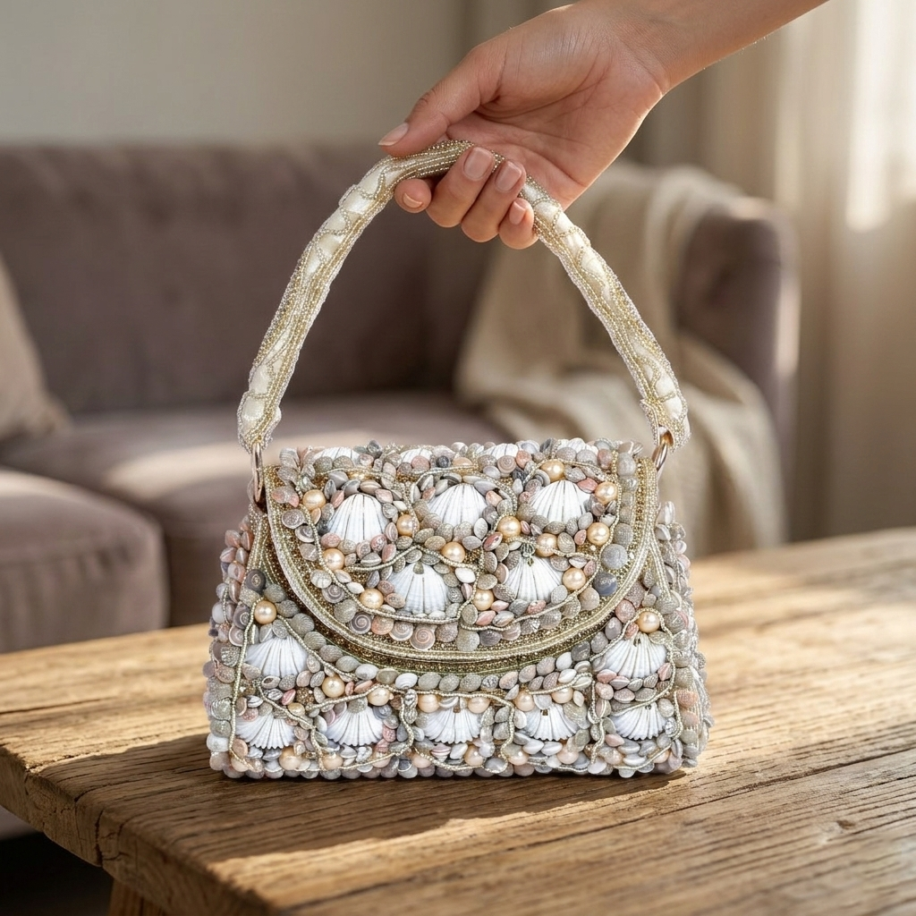 Magnolia Gold Velvet Embellishment Women Clutch