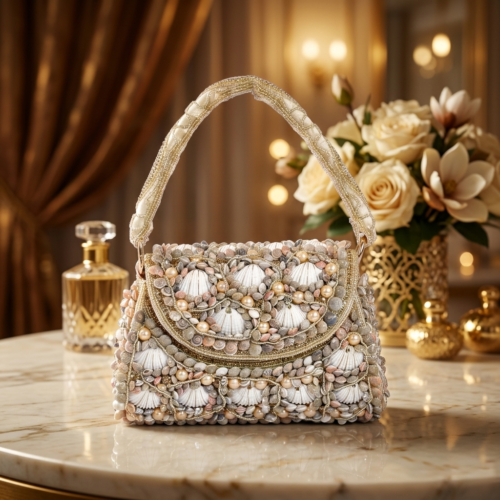 Magnolia Gold Velvet Embellishment Women Clutch