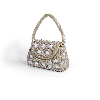 Magnolia Gold Velvet Embellishment Women Clutch
