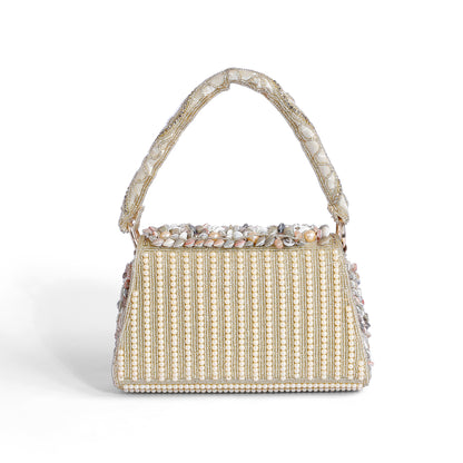 Magnolia Gold Velvet Embellishment Women Clutch
