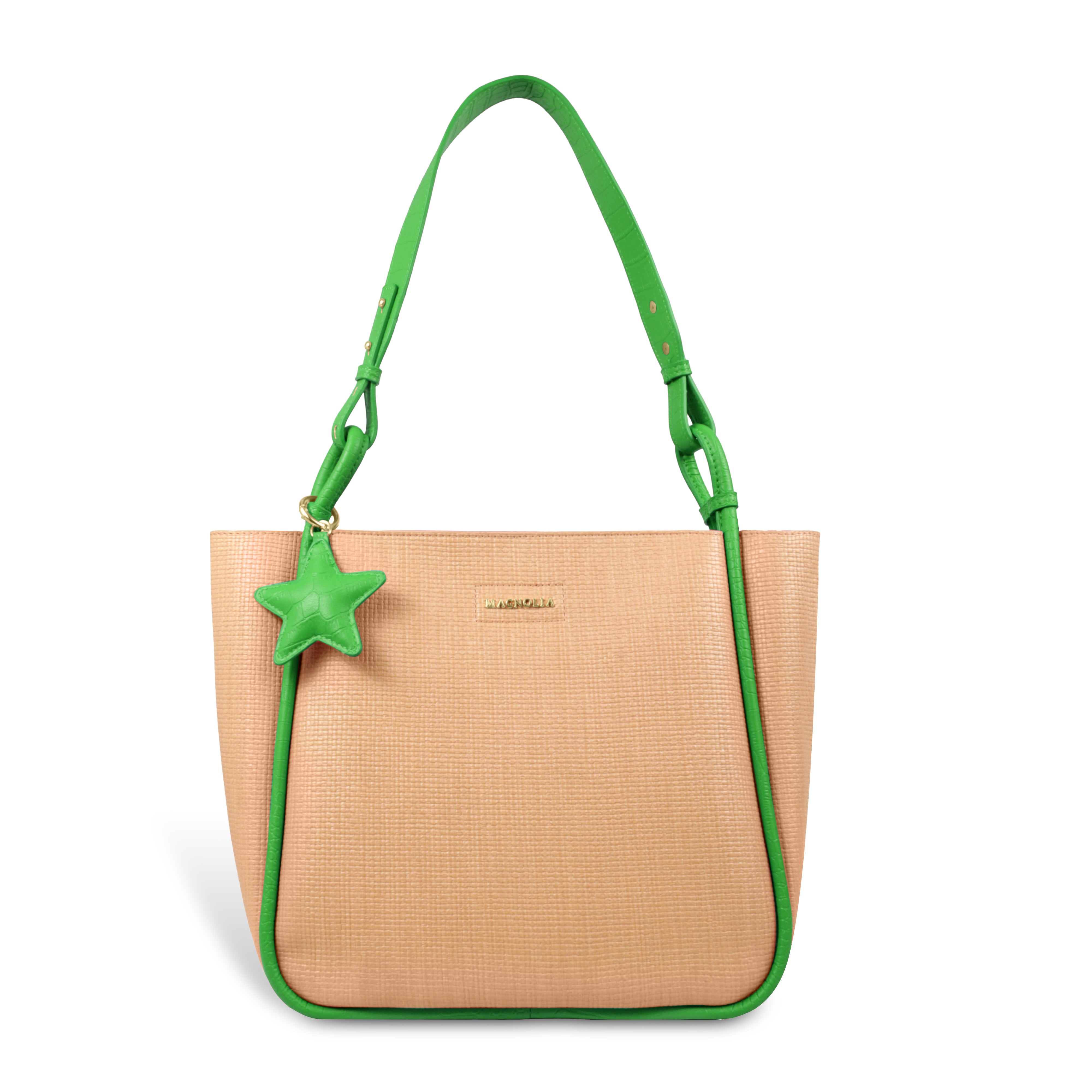 Stylish Leather Tote Bag with Star Charm & Spacious Interior