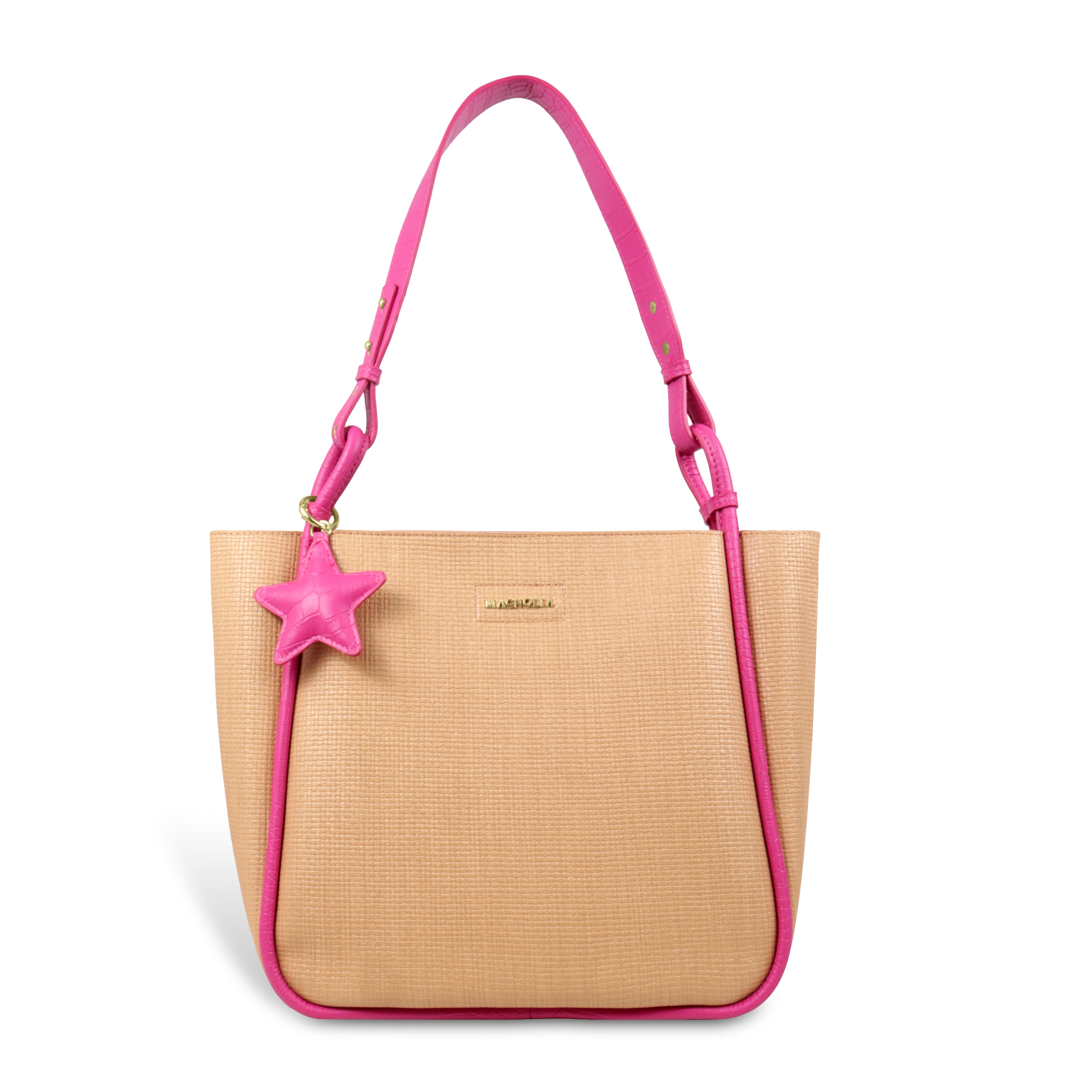 Stylish Leather Tote Bag with Star Charm & Spacious Interior