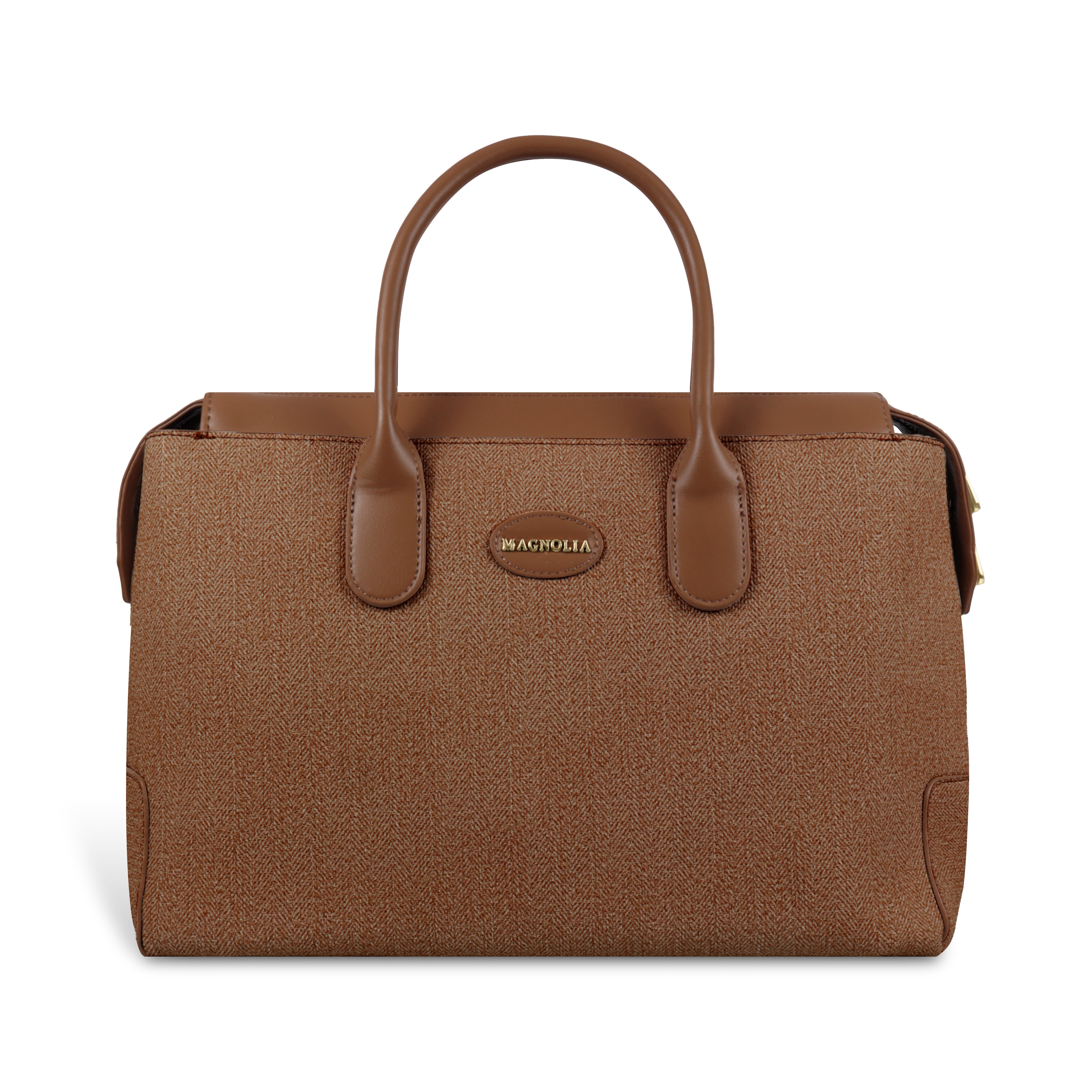 Magnolia Elegant Structured Handbag for Women - Premium Shoulder Tote with Top Handles & Detachable Strap