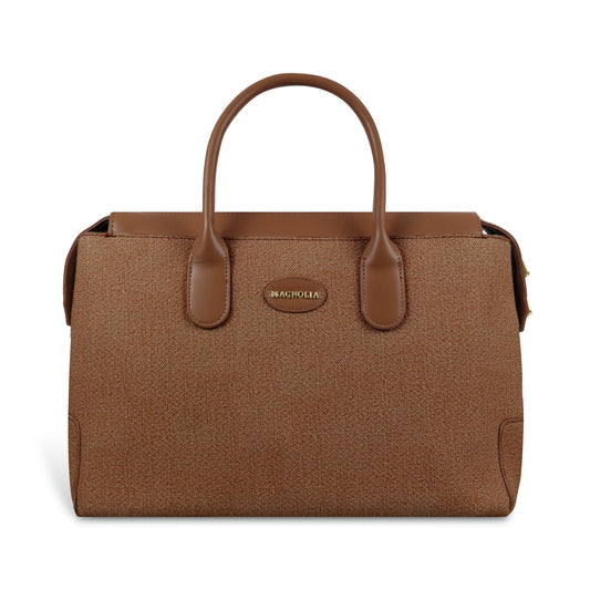 Magnolia Elegant Structured Handbag for Women - Premium Shoulder Tote with Top Handles & Detachable Strap