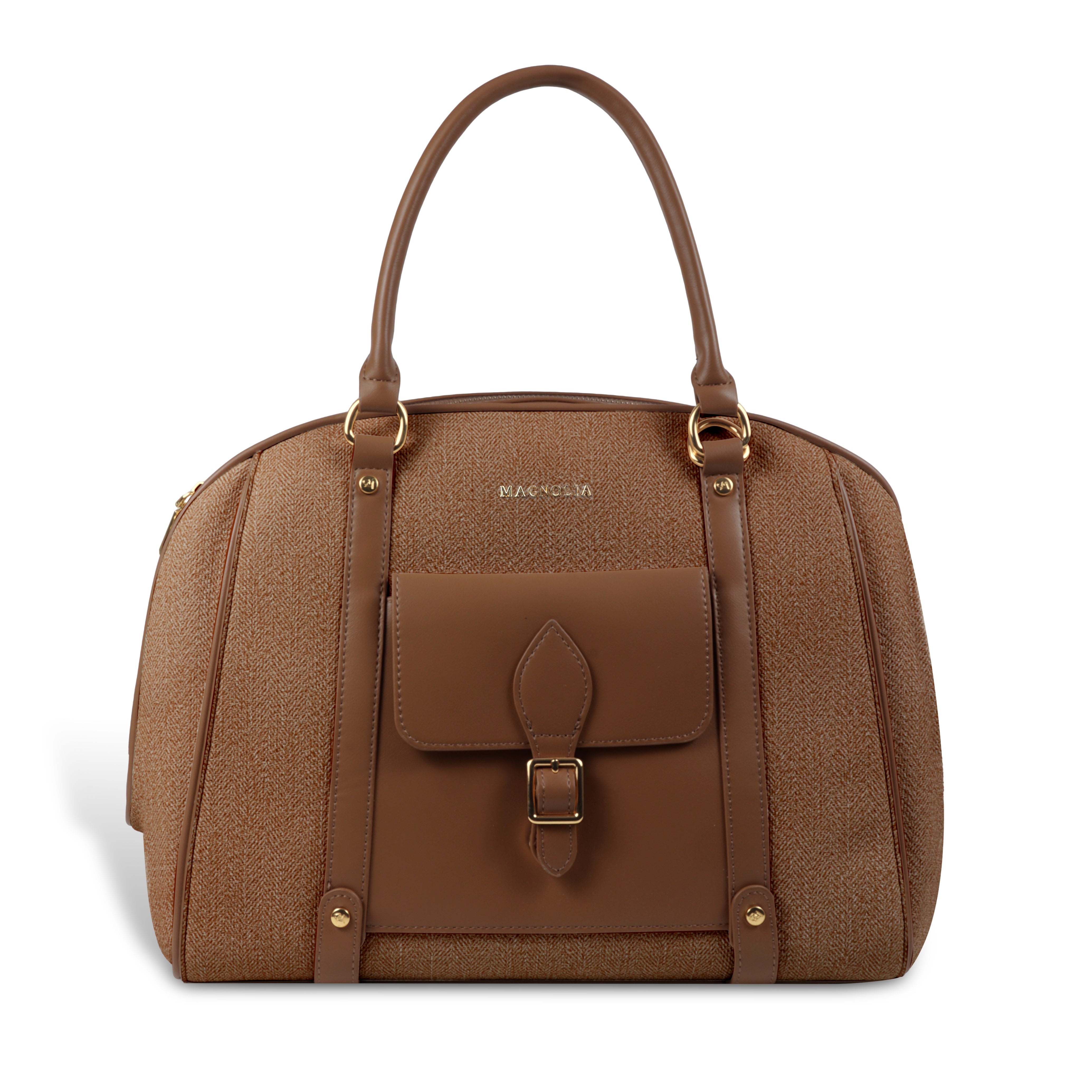 Magnolia Elegant Leatherette Handbag for Women with Detachable Strap