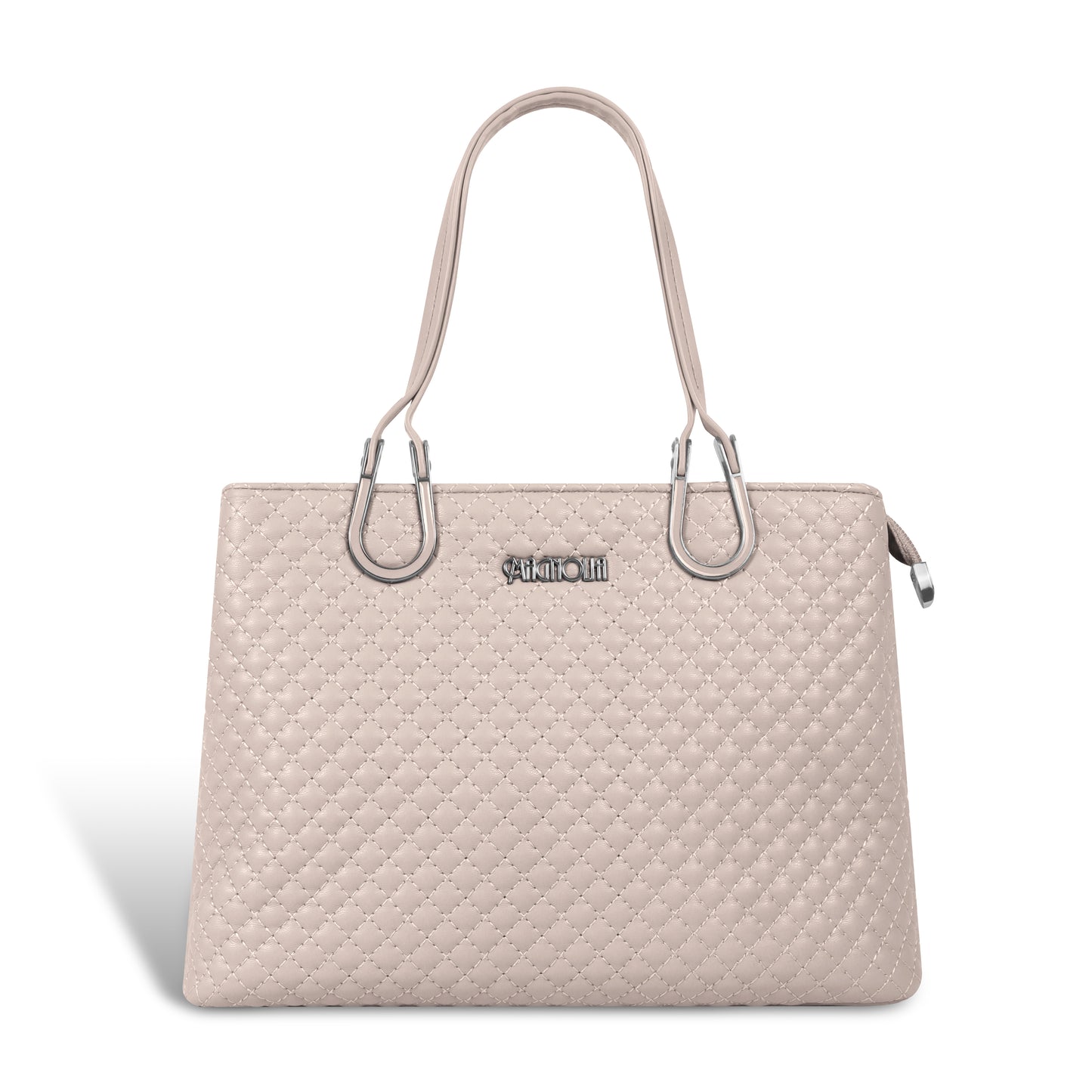 Magnolia Dusty Rose Quilted Faux Leather Handbag for Women | 10.5L Elegant Everyday & Office Shoulder Bag