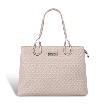 Magnolia Dusty Rose Quilted Faux Leather Handbag for Women | 10.5L Elegant Everyday & Office Shoulder Bag