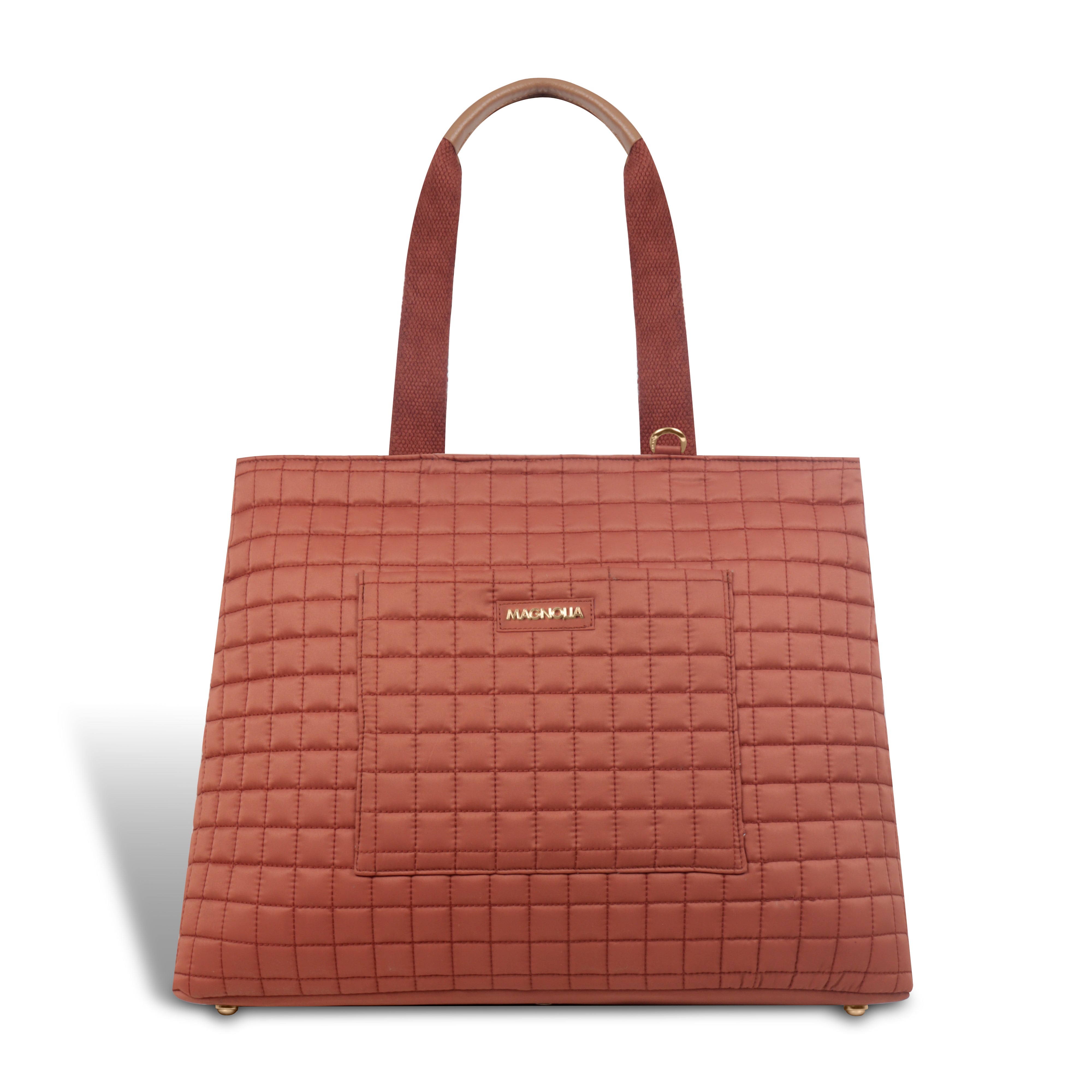 Magnolia Terracotta Babette Large Quilted Tote Bag
