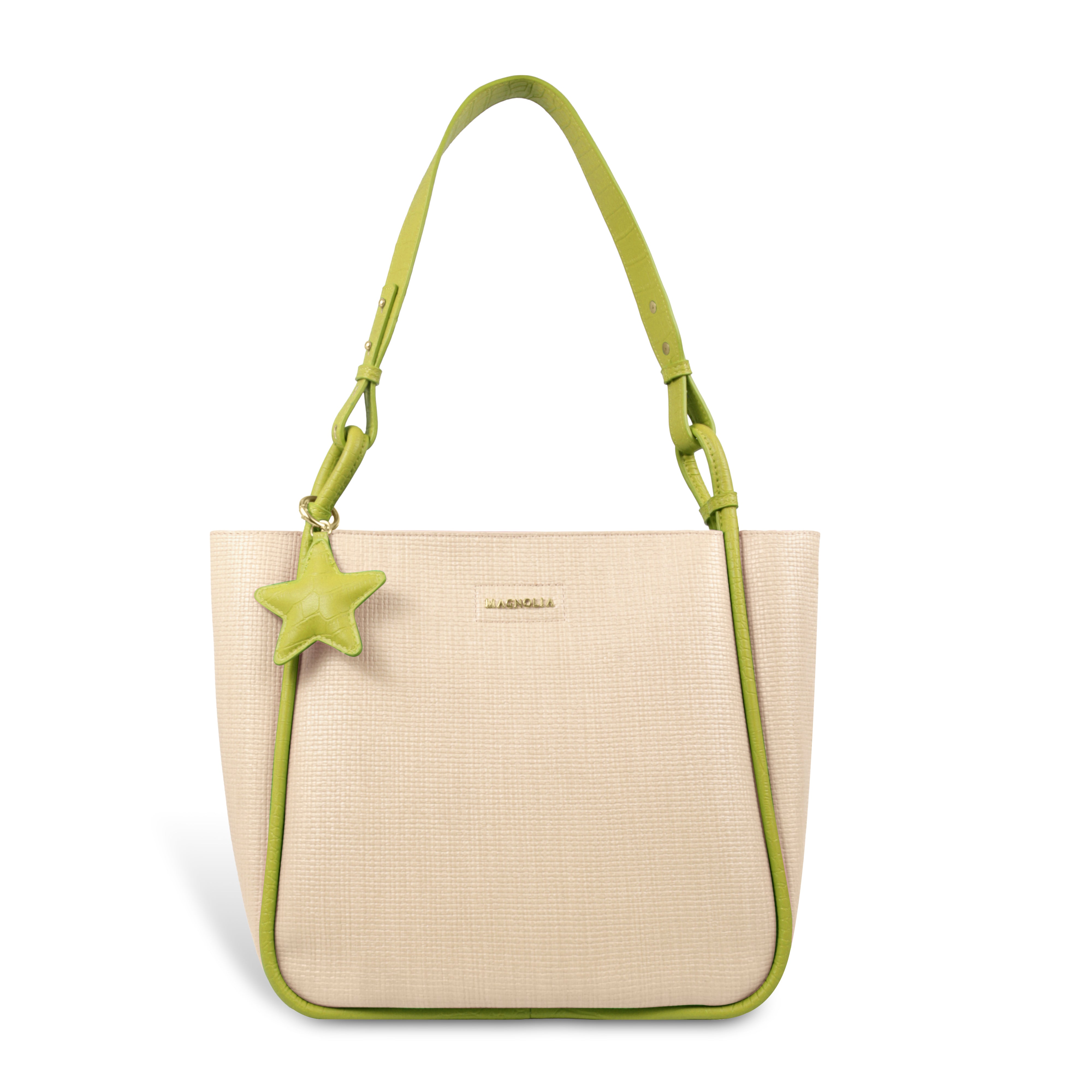Stylish Leather Tote Bag with Star Charm & Spacious Interior