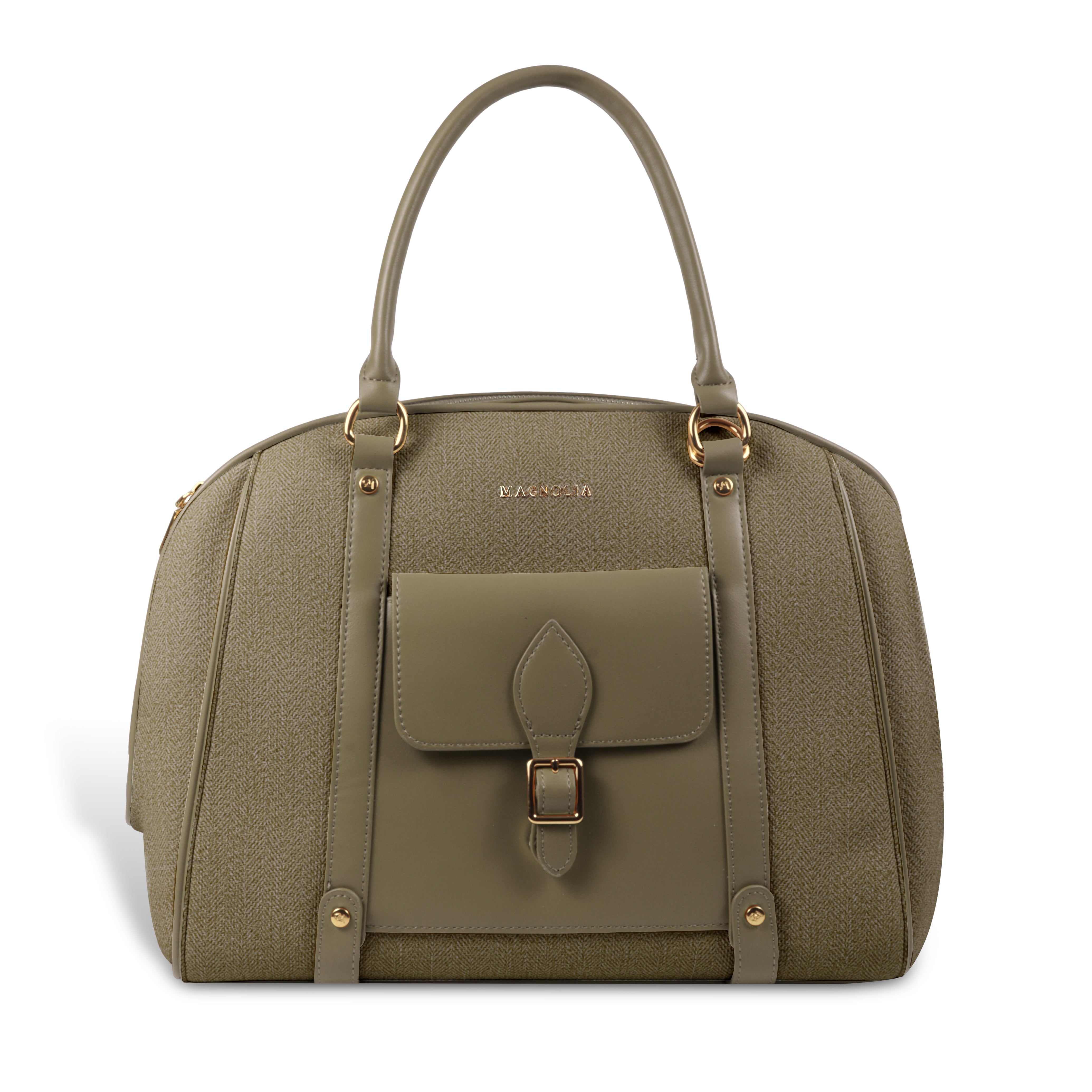 Magnolia Elegant Leatherette Handbag for Women with Detachable Strap