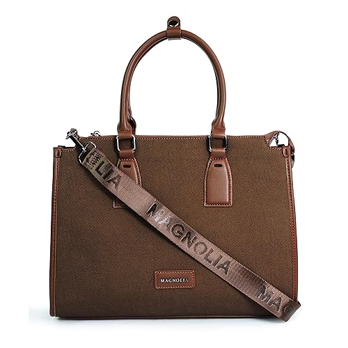 Magnolia® Premium Faux Leather Handbag – 10L Spacious Everyday & Office Bag Coffee
