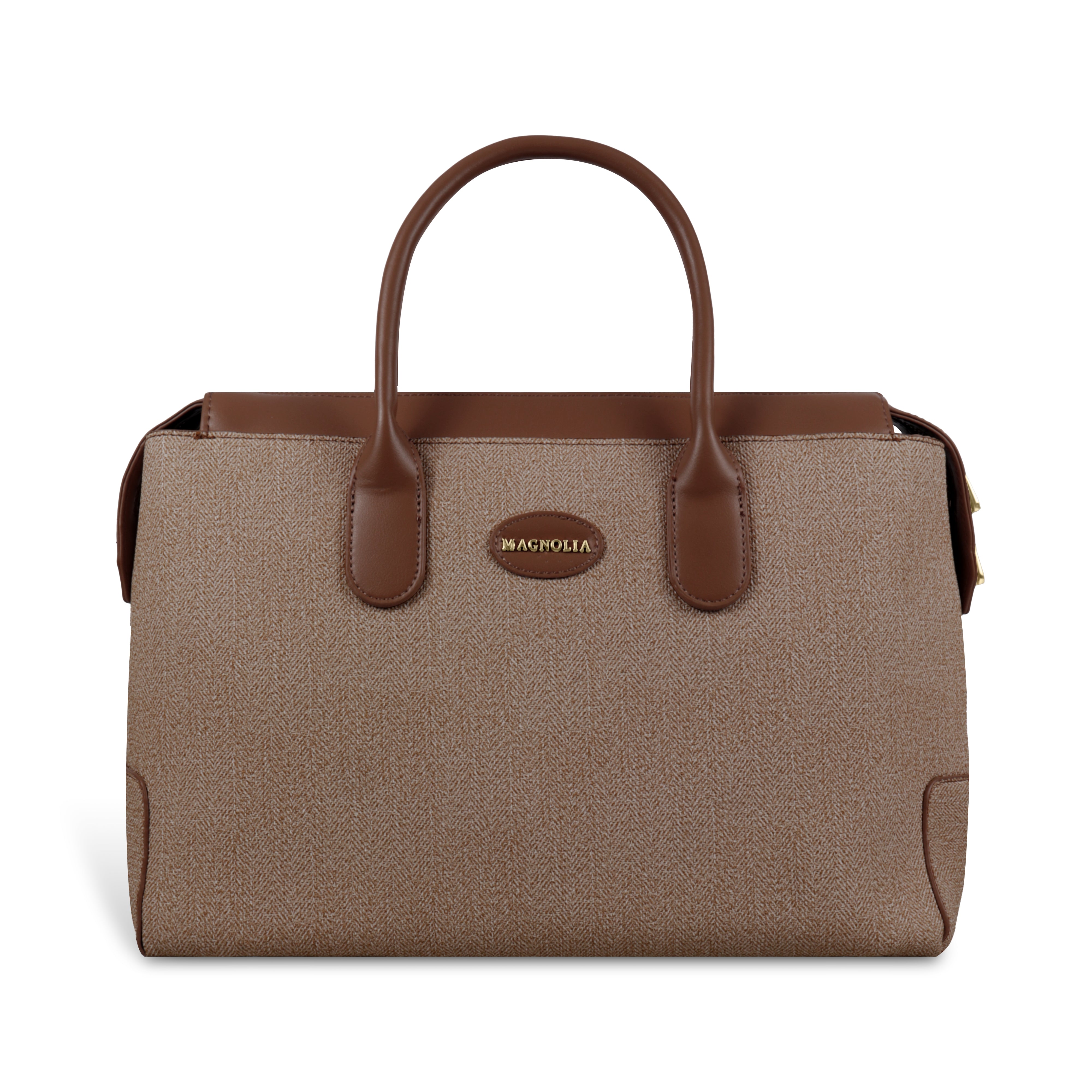Magnolia Elegant Structured Handbag for Women - Premium Shoulder Tote with Top Handles & Detachable Strap