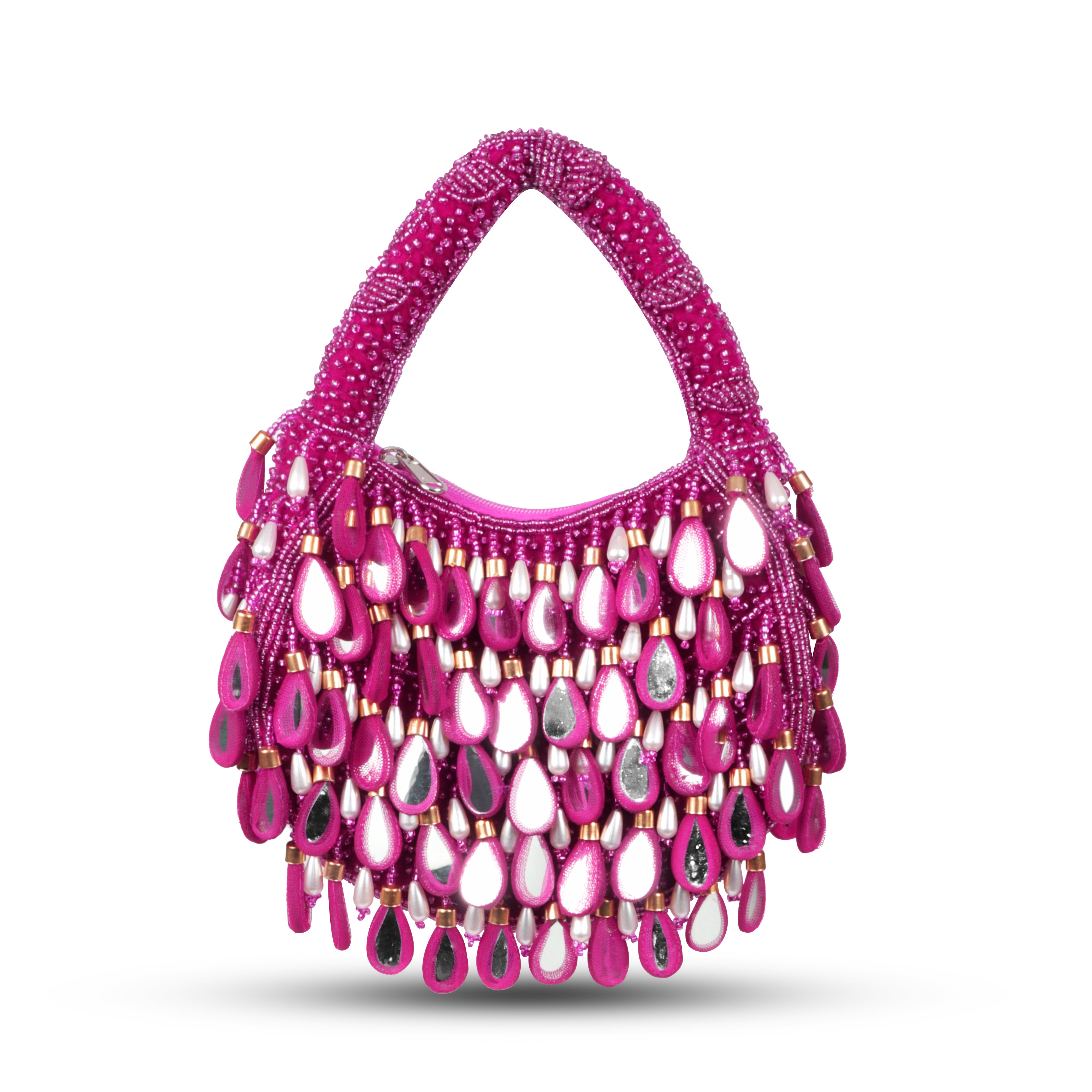 Magnolia-Luxe Rani Pink Velvet Clutch Bag – Bridal & Party Wear Handbag