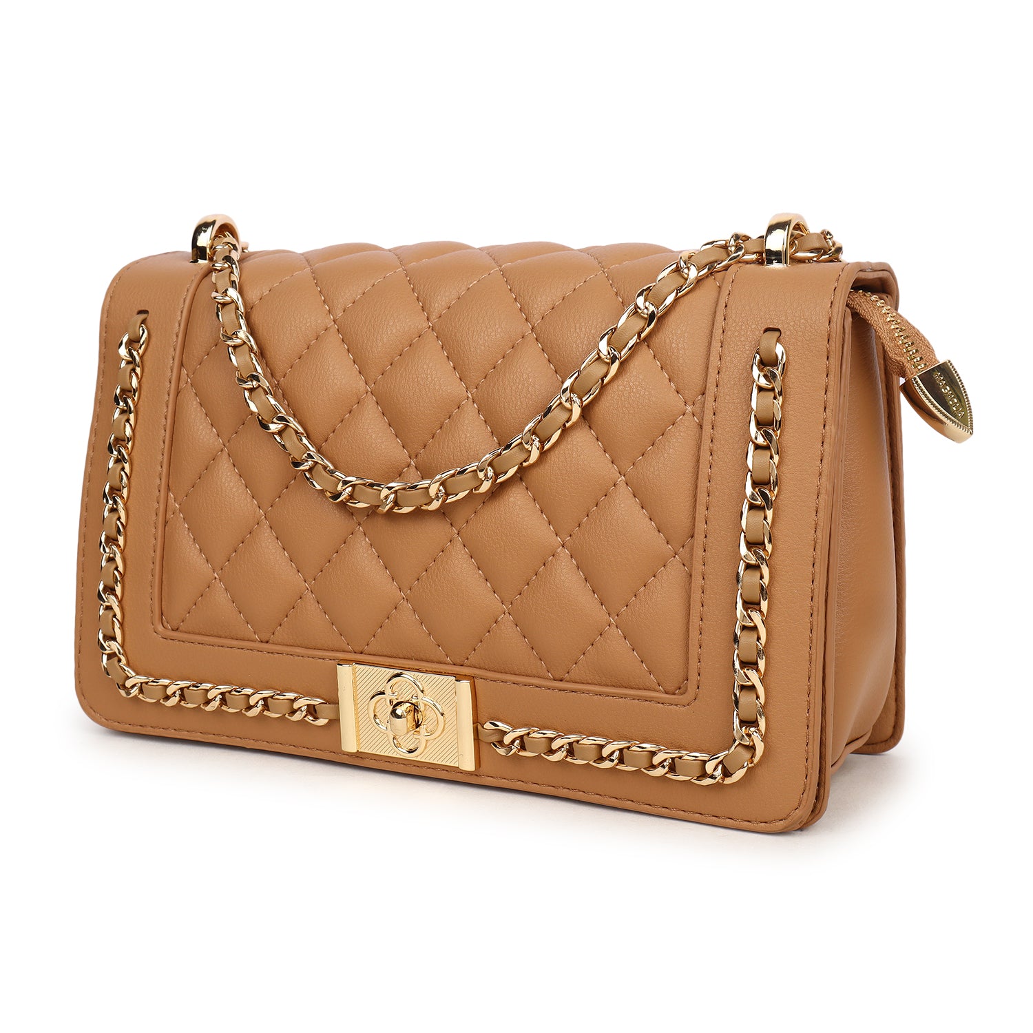 Magnolia Daphne Quilted Sling Bag Caramel Brown