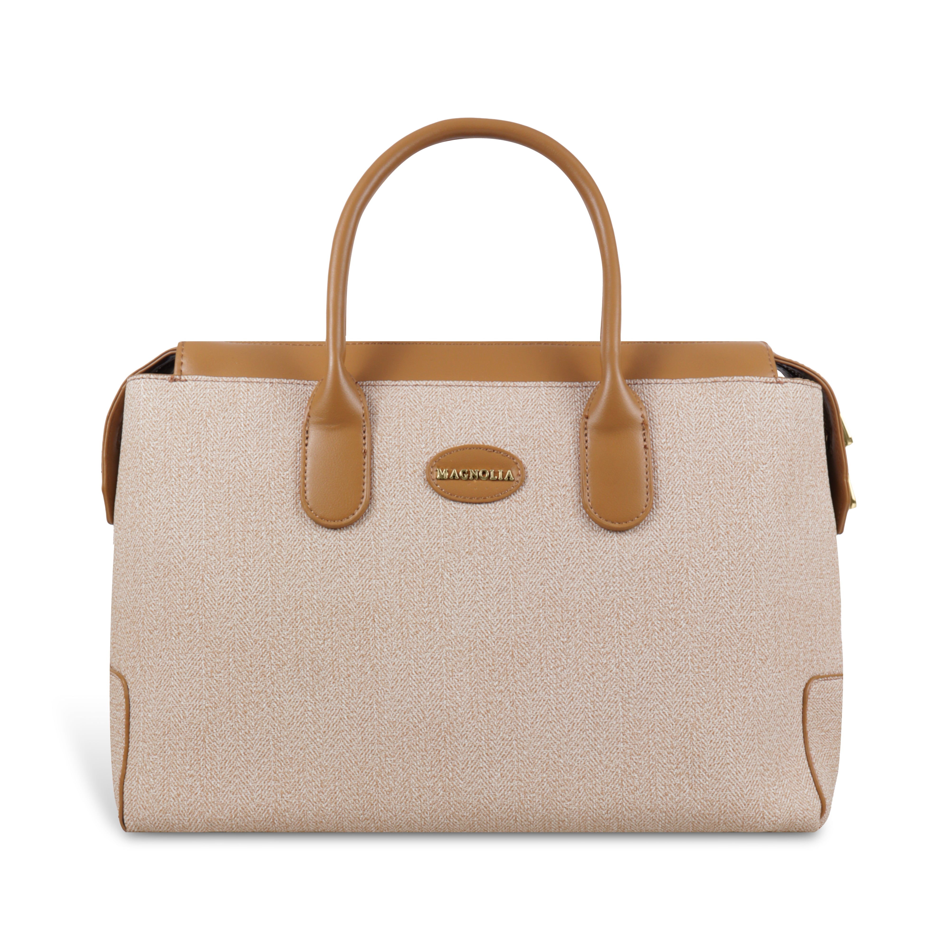 Magnolia Elegant Structured Handbag for Women - Premium Shoulder Tote with Top Handles & Detachable Strap