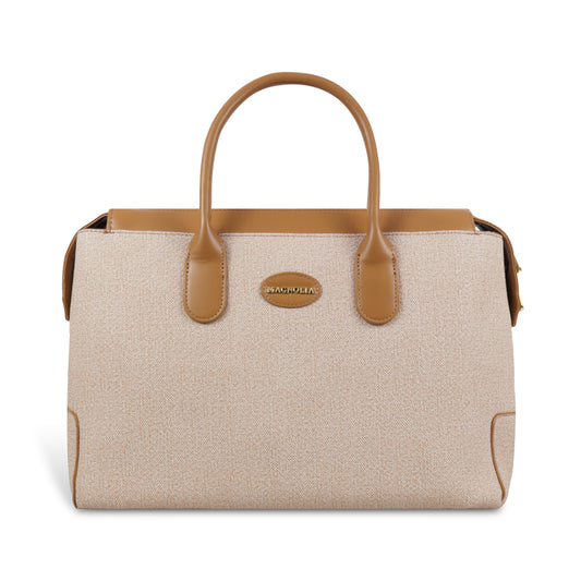 Magnolia Elegant Structured Handbag for Women - Premium Shoulder Tote with Top Handles & Detachable Strap