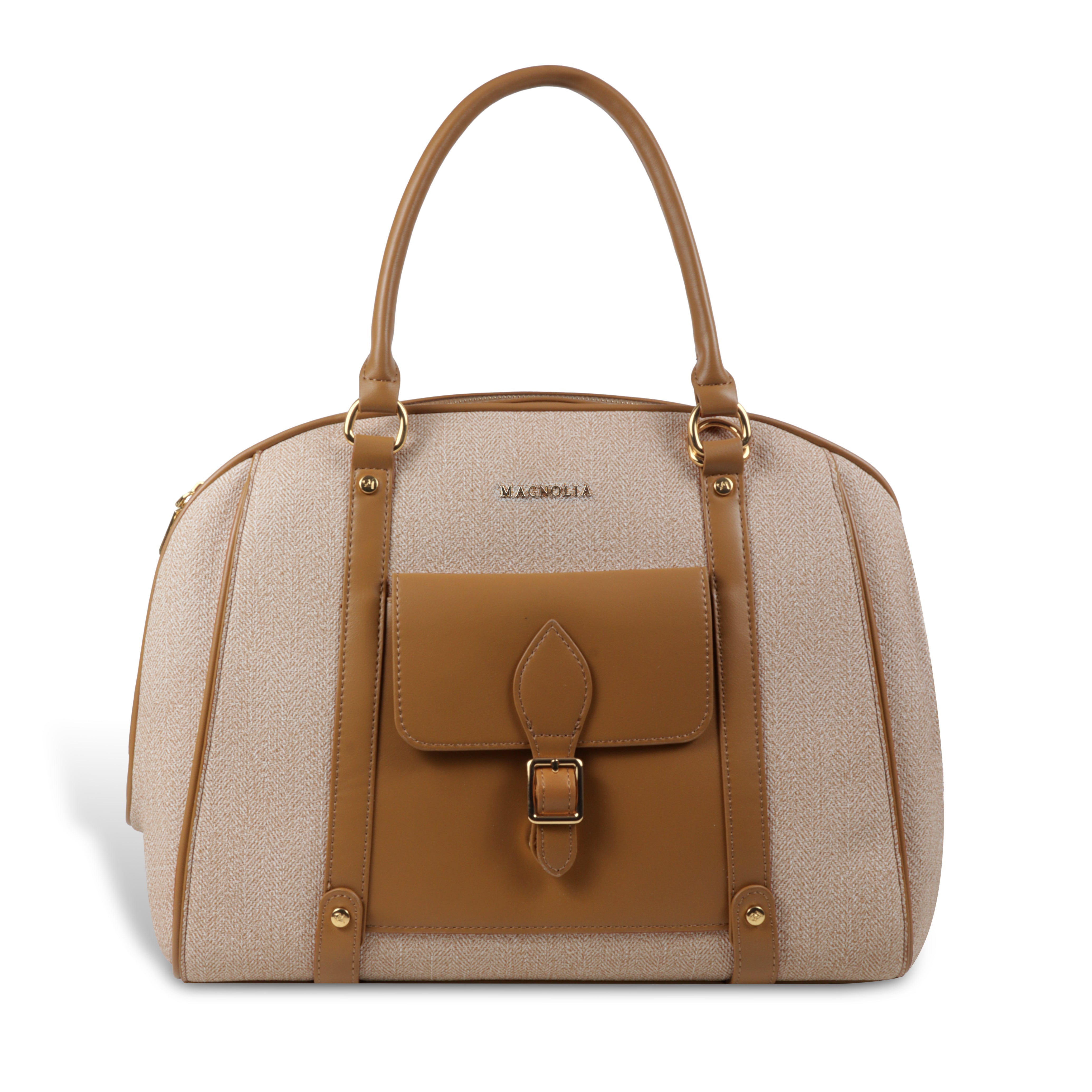 Magnolia Elegant Leatherette Handbag for Women with Detachable Strap