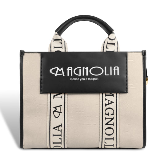 Magnolia® Premium Faux Leather Handbag – 10L Spacious Everyday & Office Bag | Beige