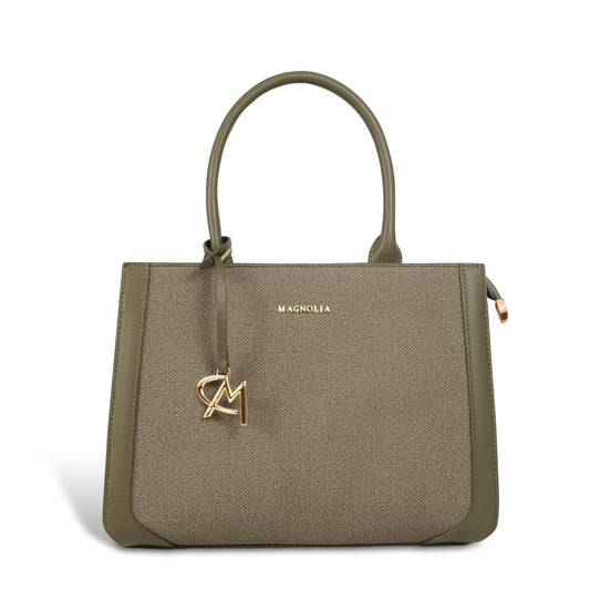 Magnolia Structured PU Leather Handbag for Women | 10.5L Stylish Office & Everyday Bag with Long Strap