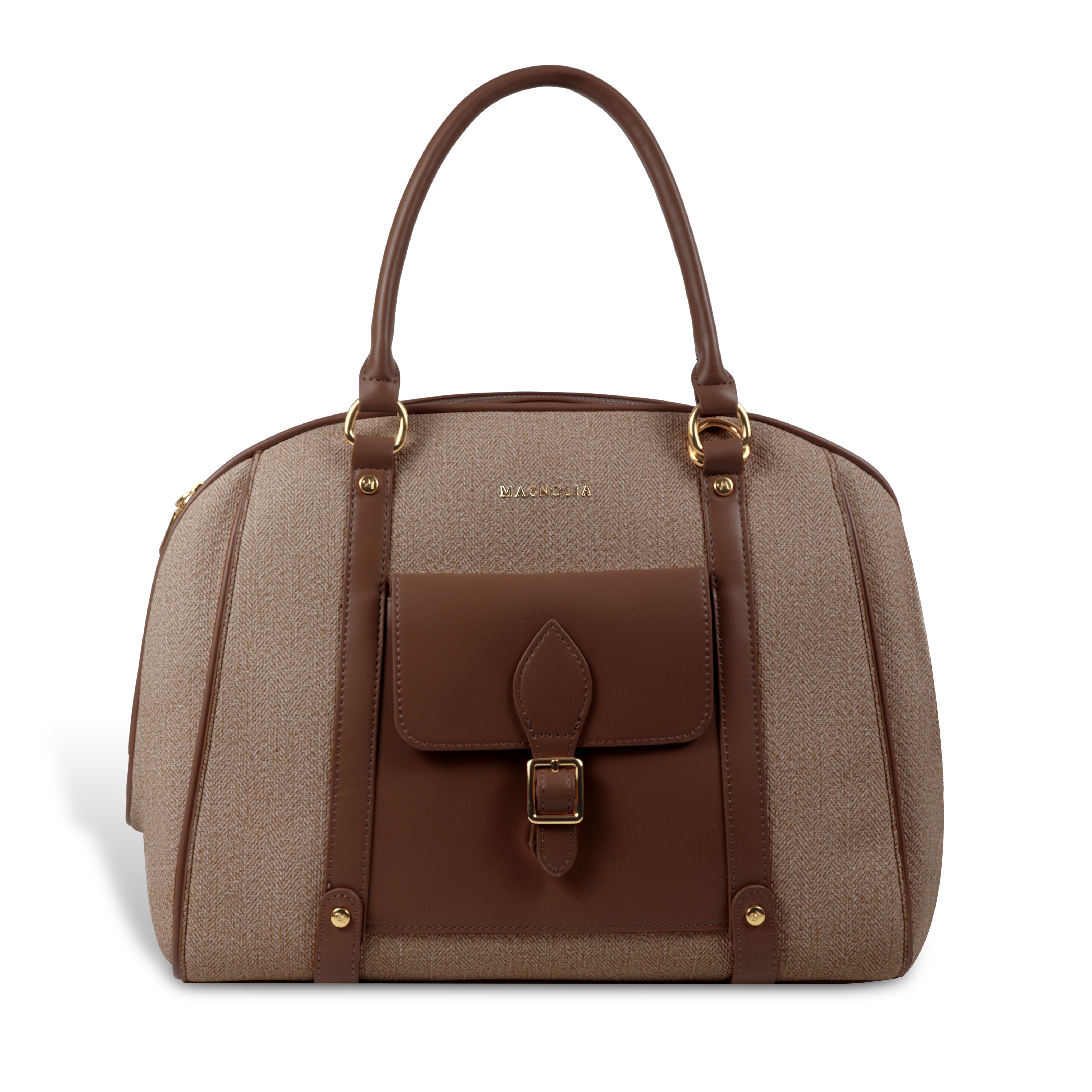 Magnolia Elegant Leatherette Handbag for Women with Detachable Strap