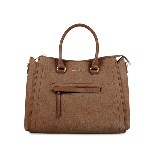 Magnolia Stylish Textured Handbag for Women - Elegant Shoulder Tote with Detachable Strap