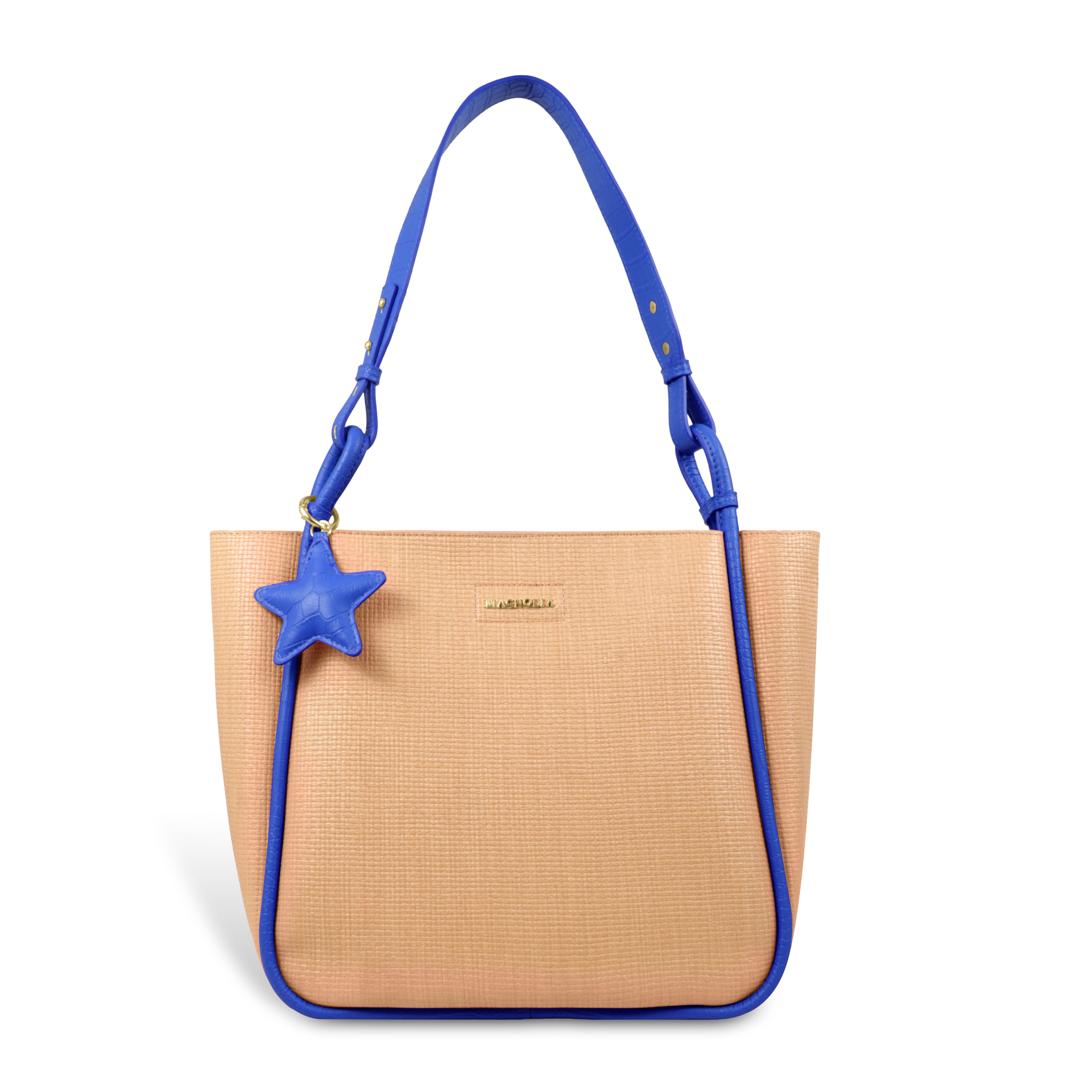 Stylish Leather Tote Bag with Star Charm & Spacious Interior