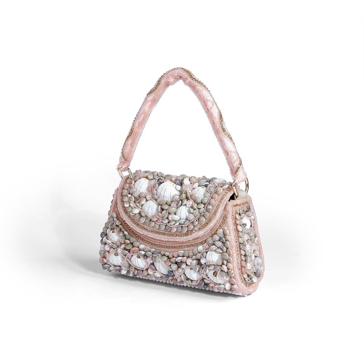 Magnolia Pink Velvet Embellishment Women Clutch