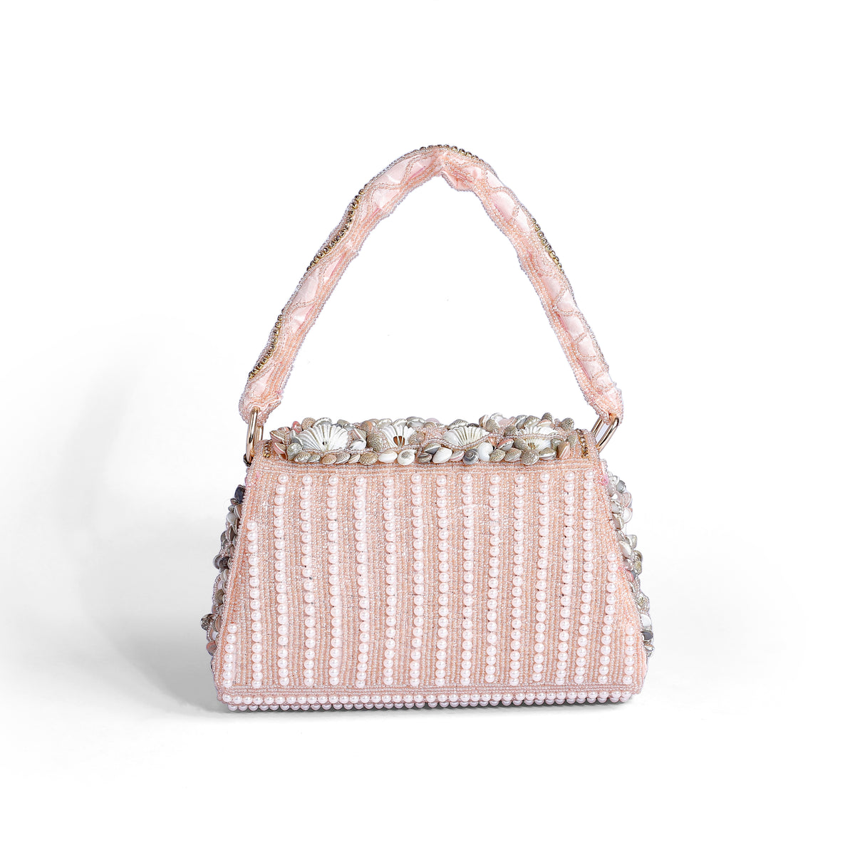 Magnolia Pink Velvet Embellishment Women Clutch