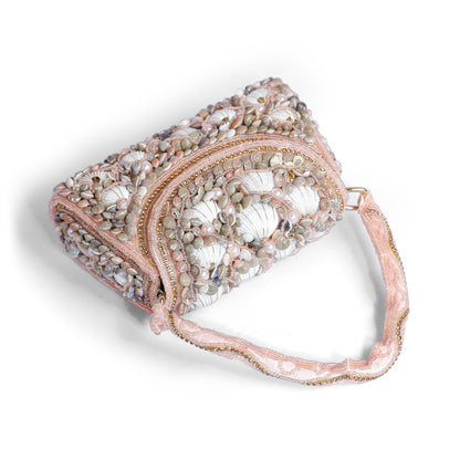 Magnolia Pink Velvet Embellishment Women Clutch
