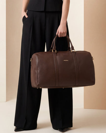 Magnolia PU Leather  Coffee Duffle Bag